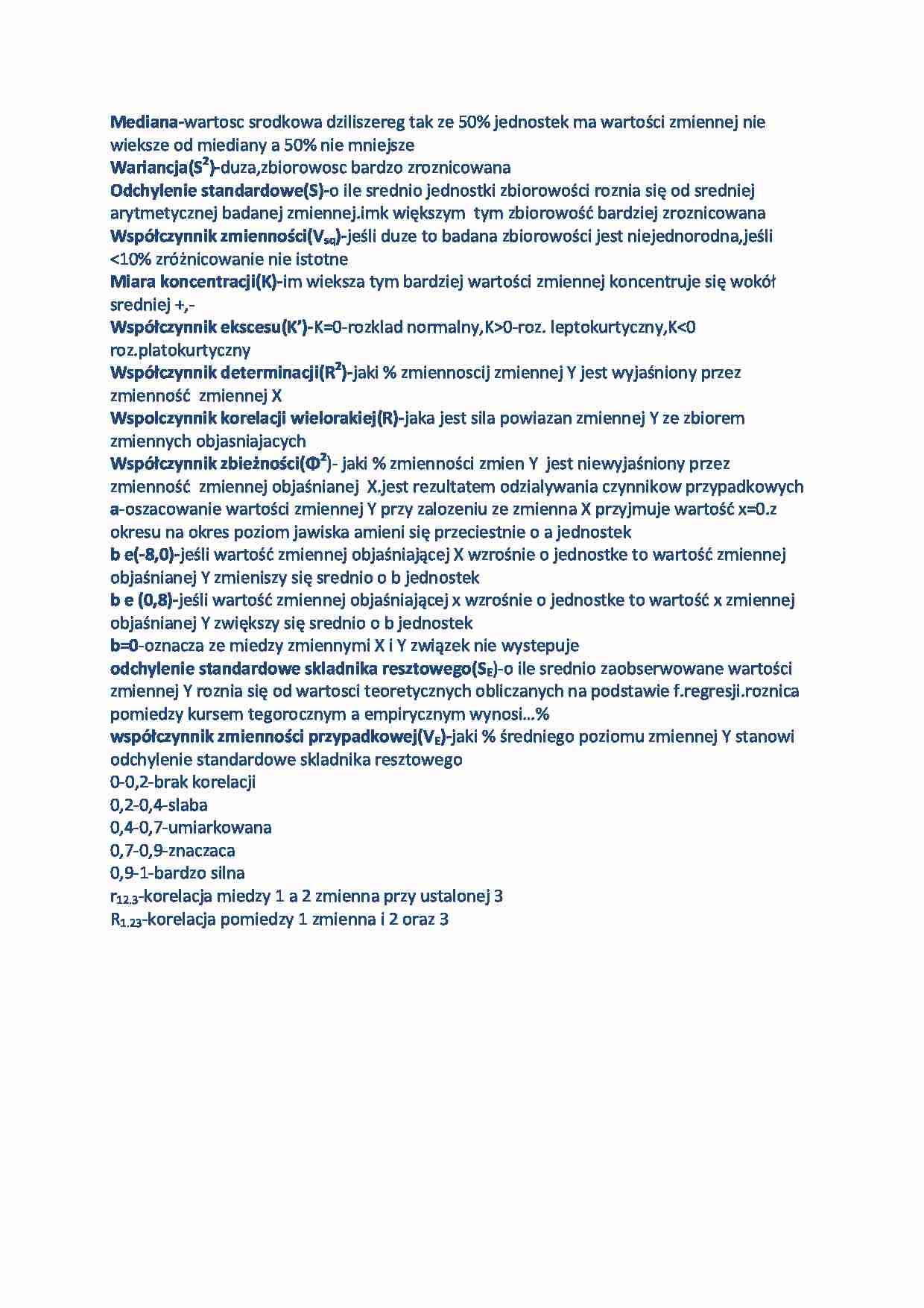 Statystyka interpretacja wzorów  - strona 1