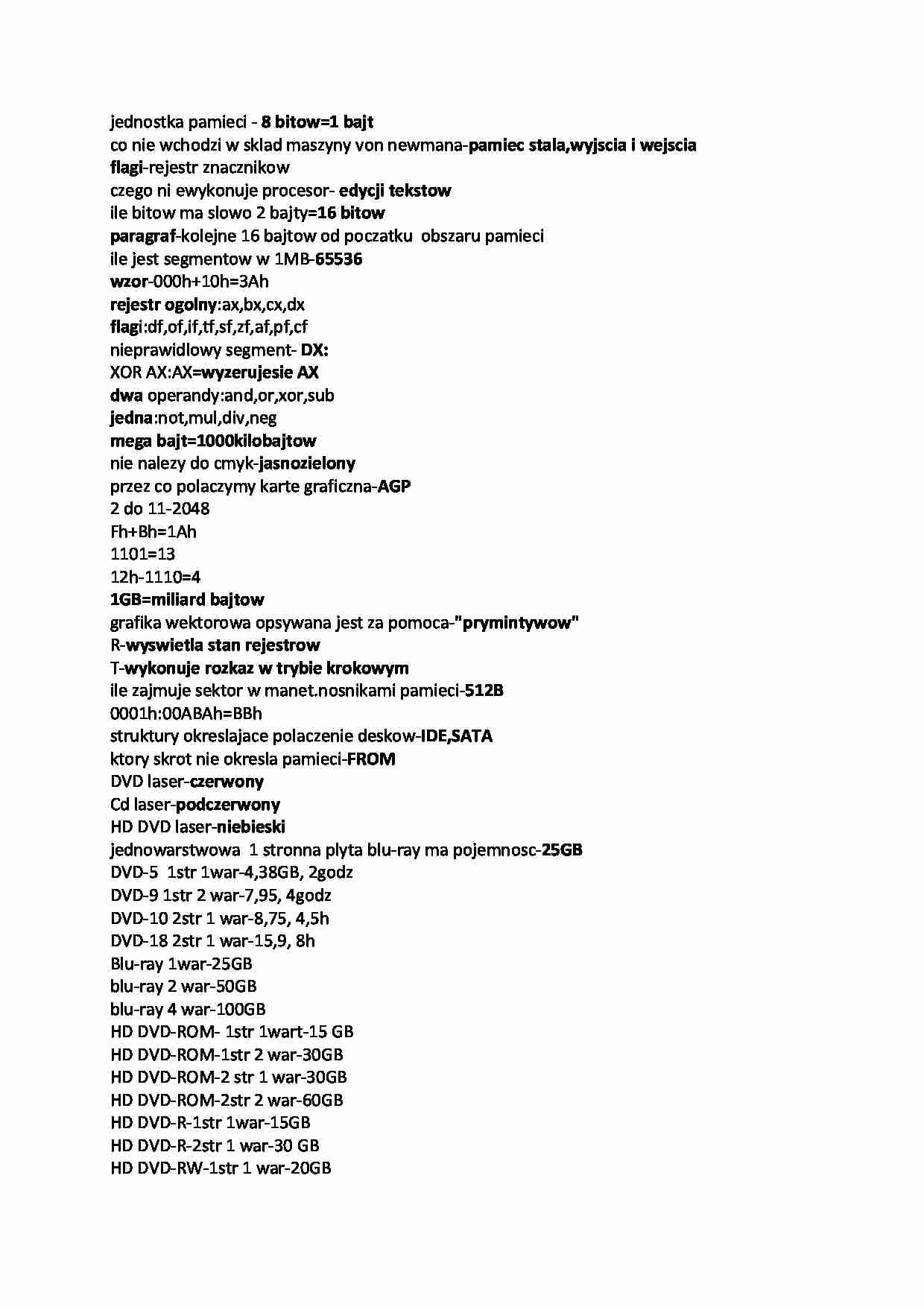 informatyka podstawowe pojęcia - strona 1