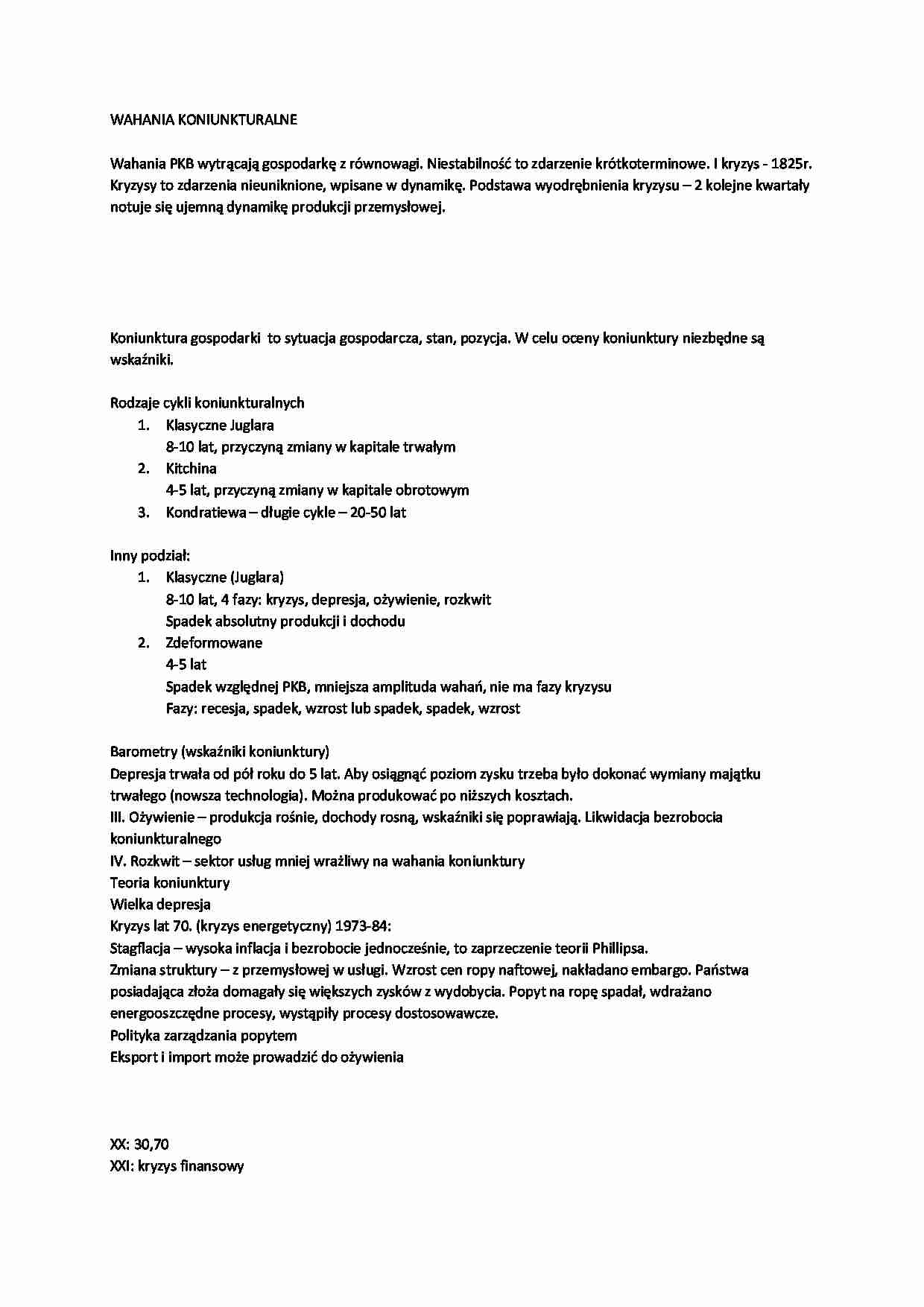 Wahania koniunkturalne - strona 1