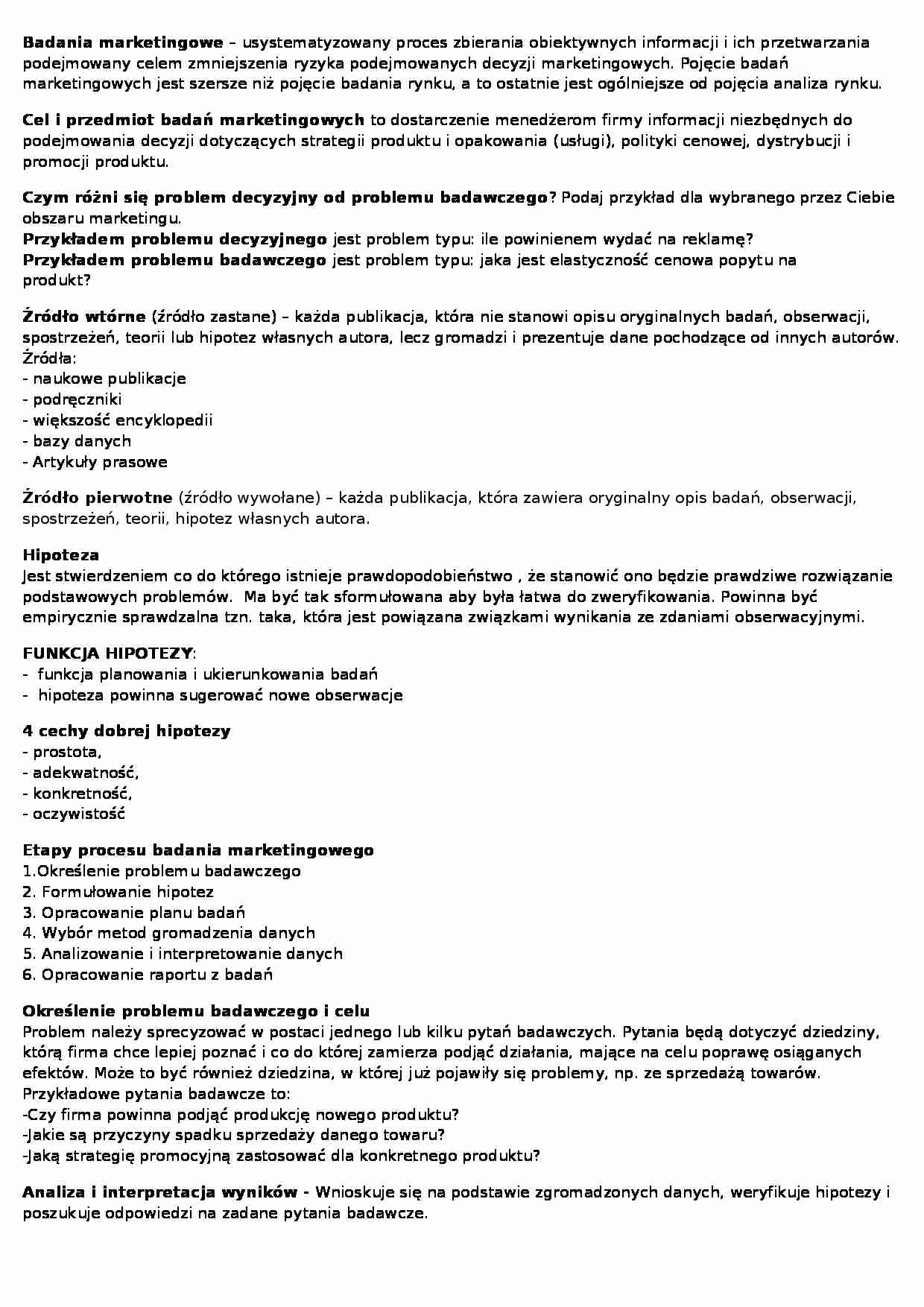 Badania marketingowe - najważniejsze zagadnienia - Źródło wtórne  - strona 1