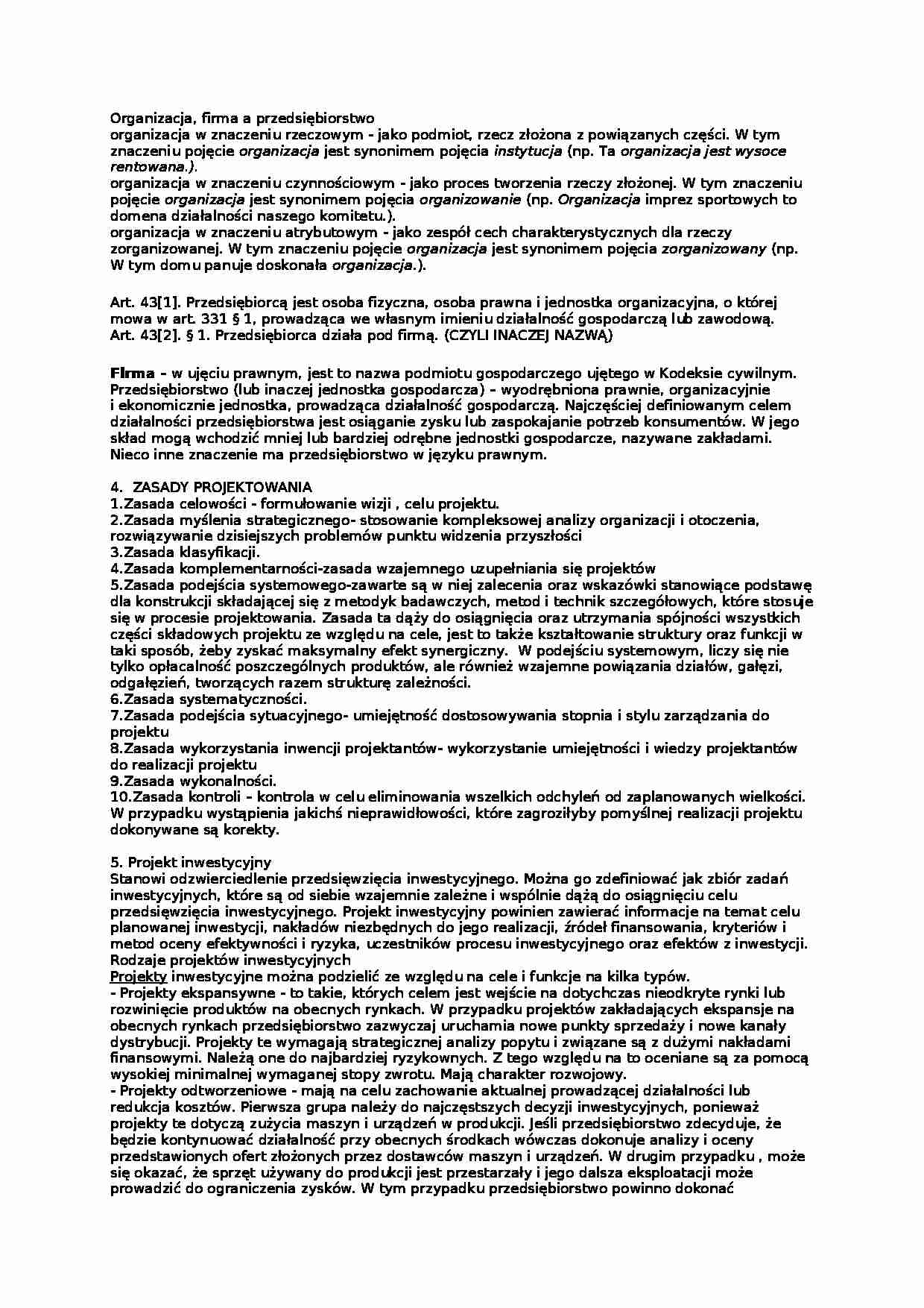 Zarządzanie projektami - do egzaminu - strona 1