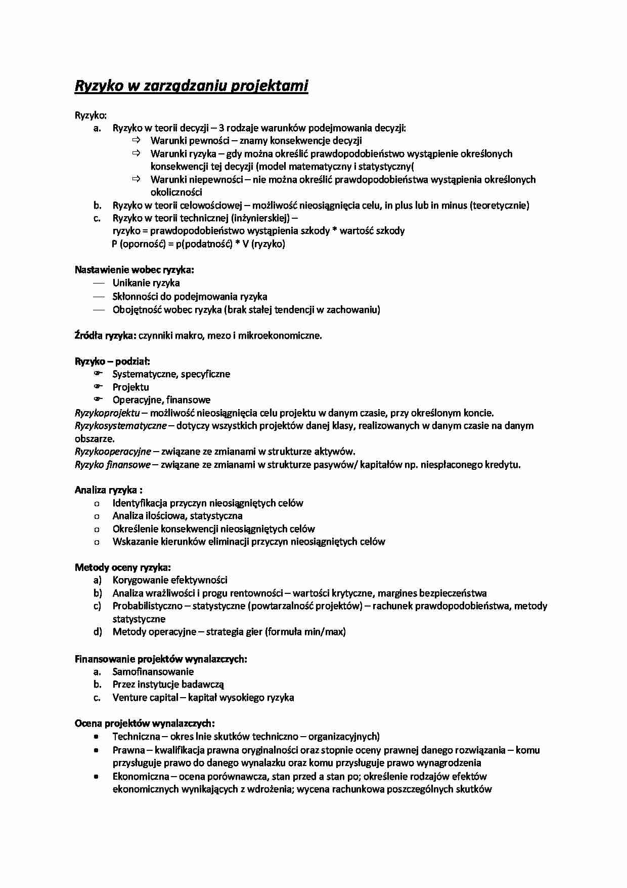 Ryzyko w zarządzaniu projektami struktury zespołów - strona 1