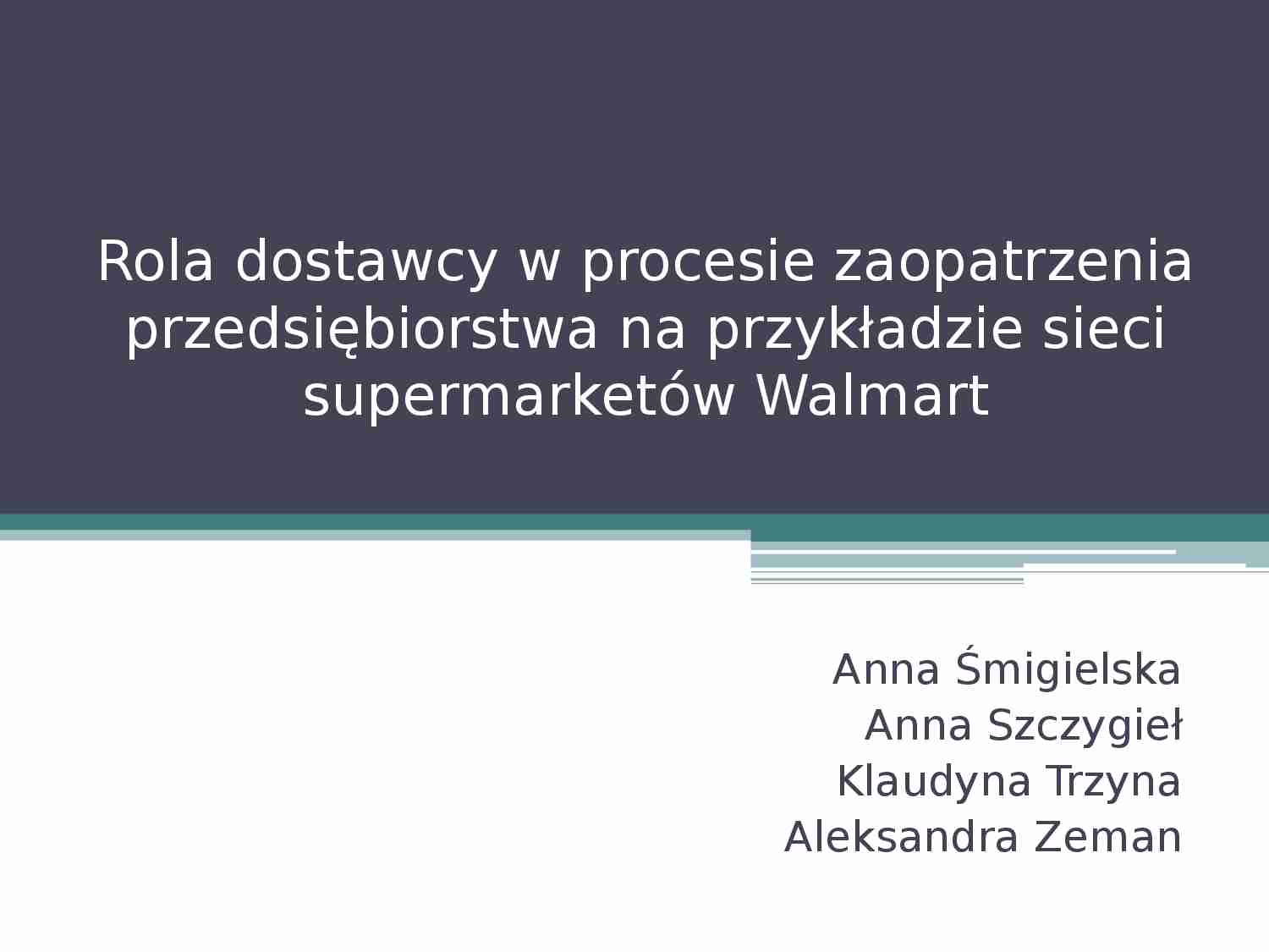 System zaopatrzenia przedsiębiorstw - Prezentacja - strona 1