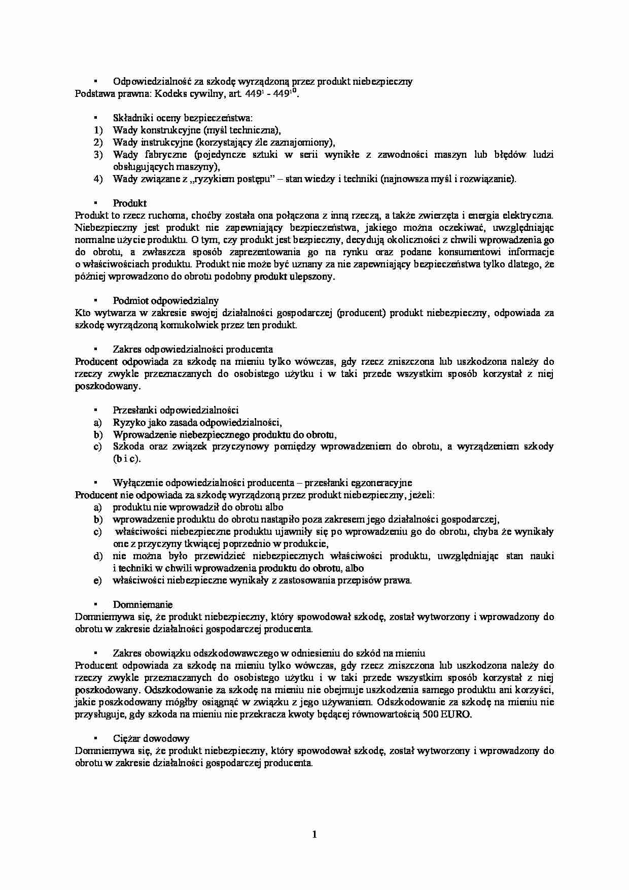 Odpowiedzialność za produkt - strona 1
