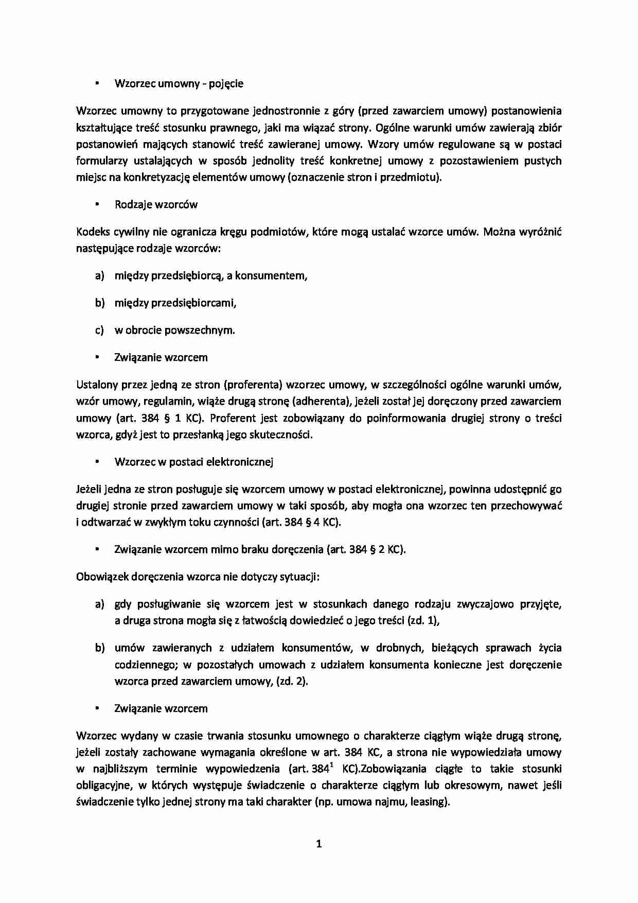 Wzorce umowne - strona 1