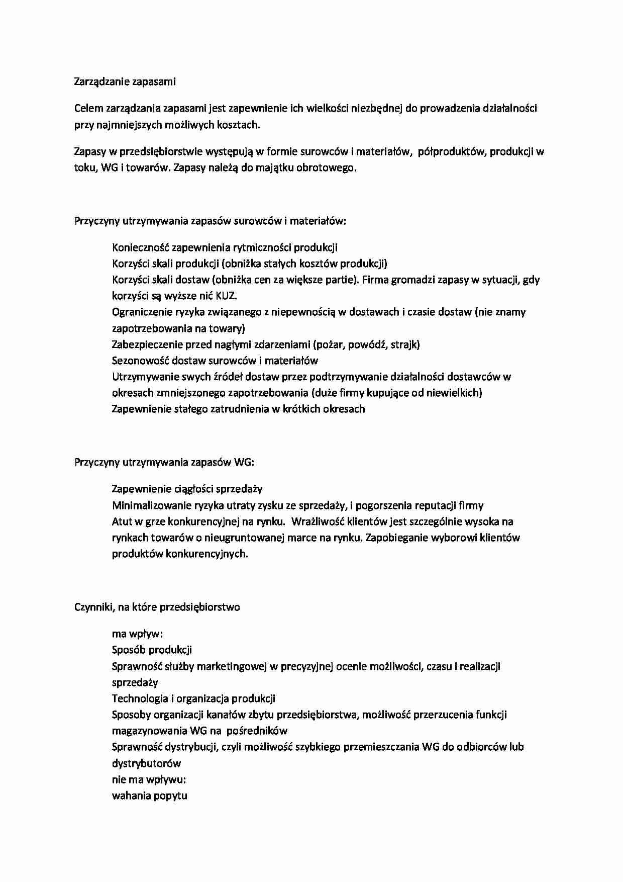 Zarządzanie zapasami - strona 1