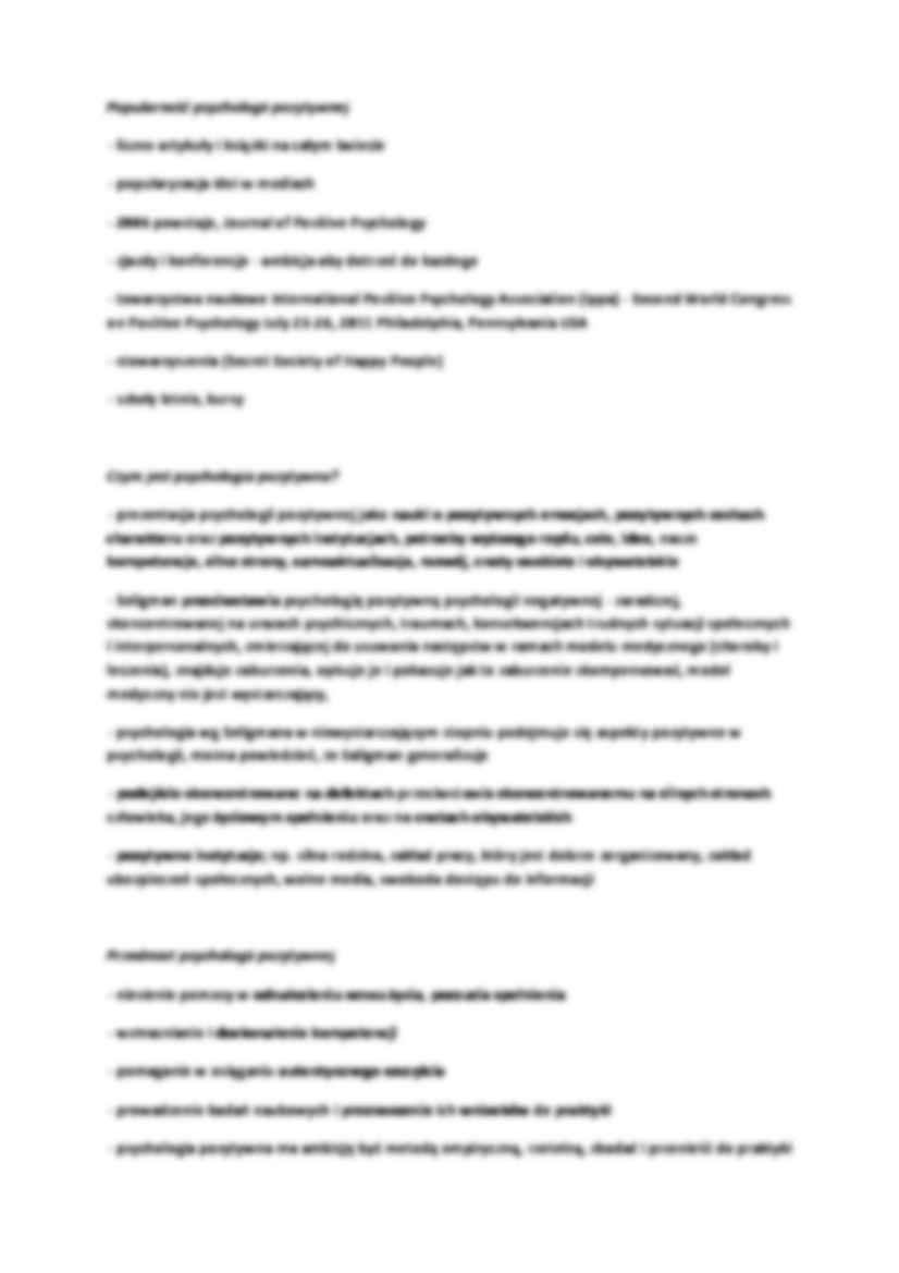 Psychologia pozytywna wykłady - strona 2