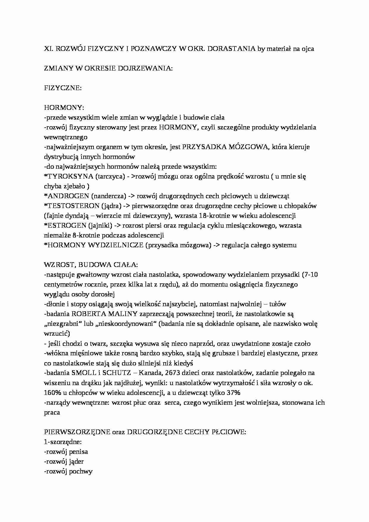 H.Bee Rozwój fizyczny i poznawczy w okresie dorastania - strona 1