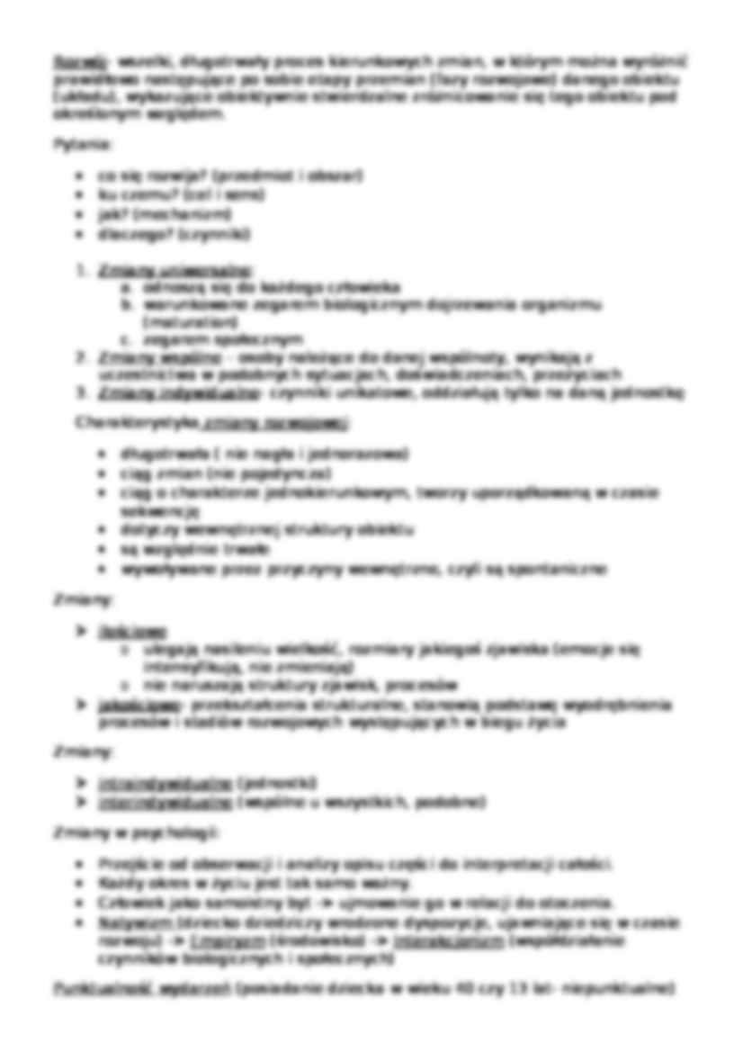 Psychologia rozwoju człowieka - notatki z wykładów - strona 3