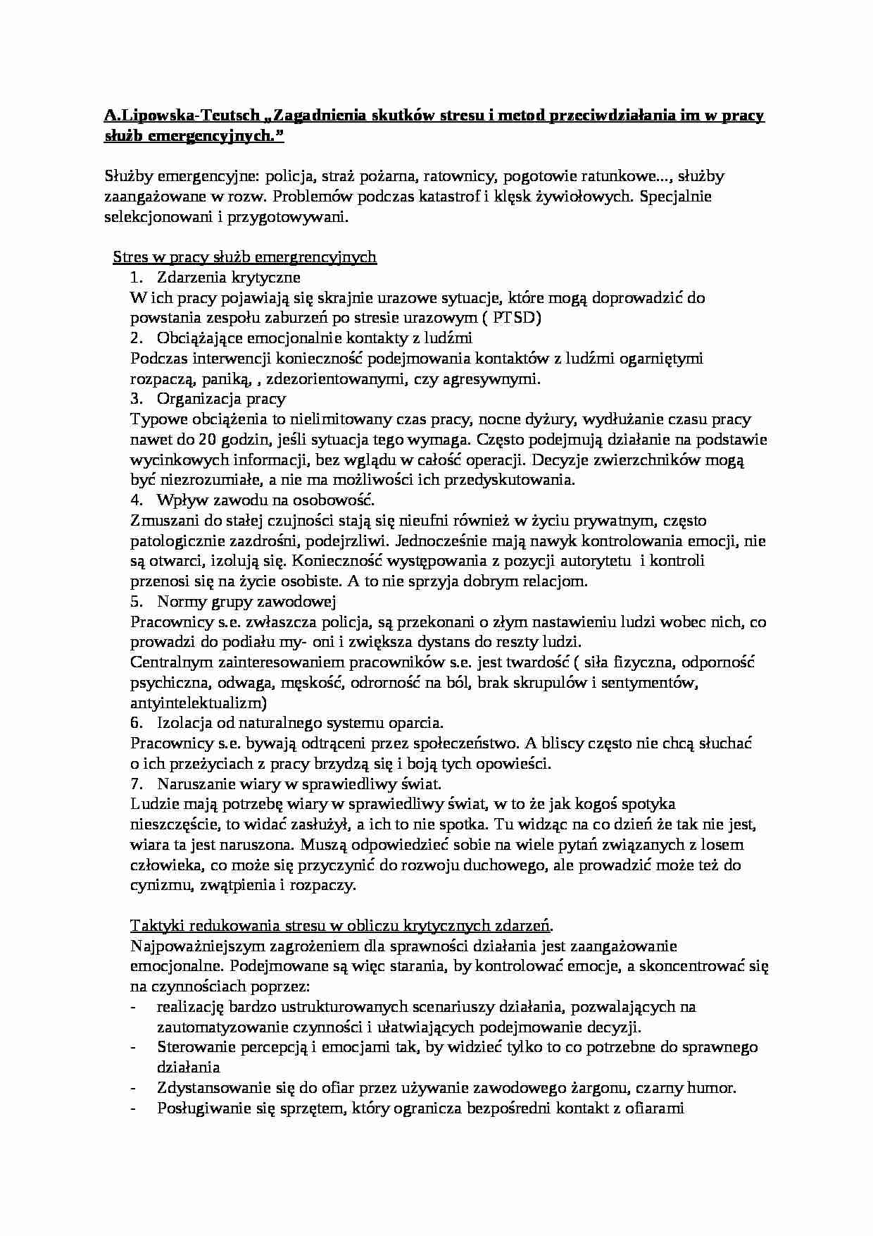 Lipowska-Teutsch Służby emergencyjne - strona 1