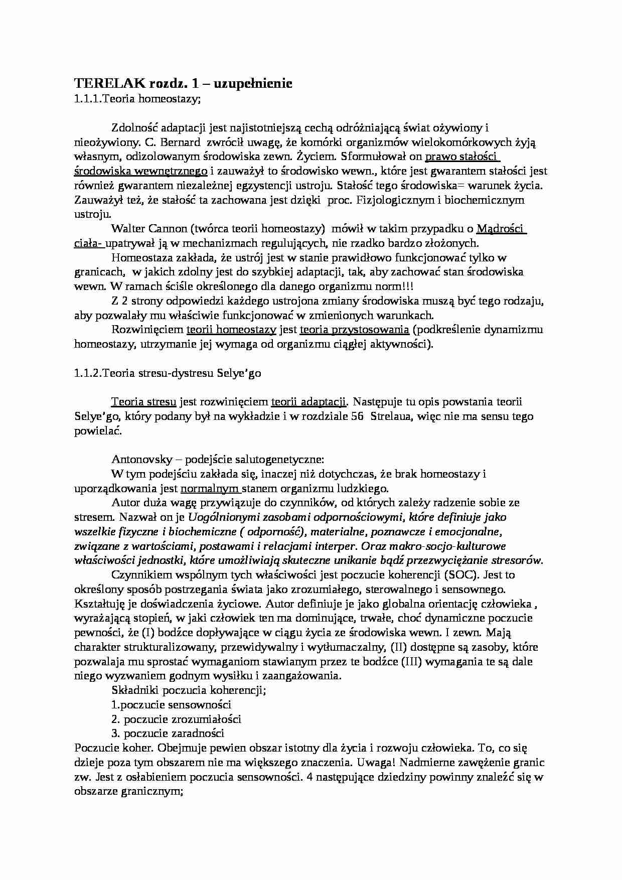 Terelak teoria homeostazy - strona 1