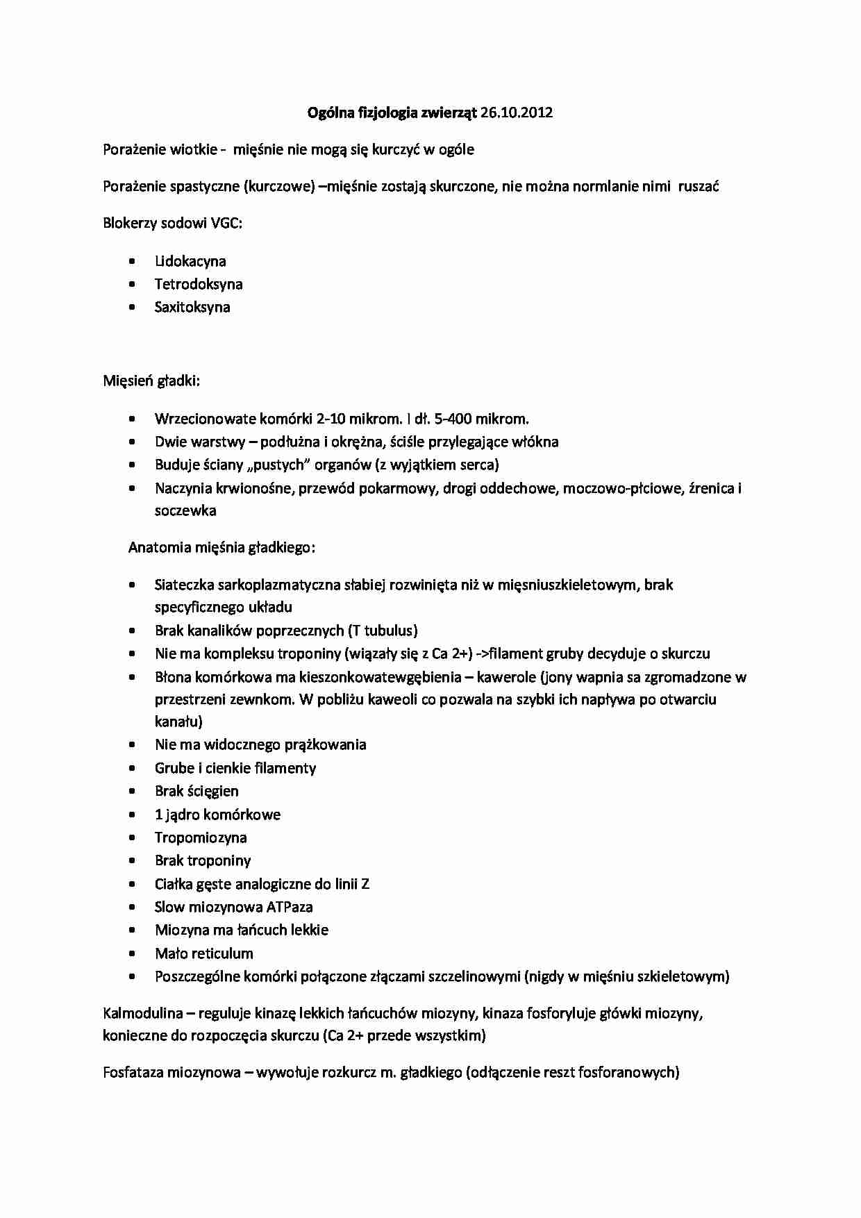 Ogólna fizjologia zwierząt - mięśnie - strona 1