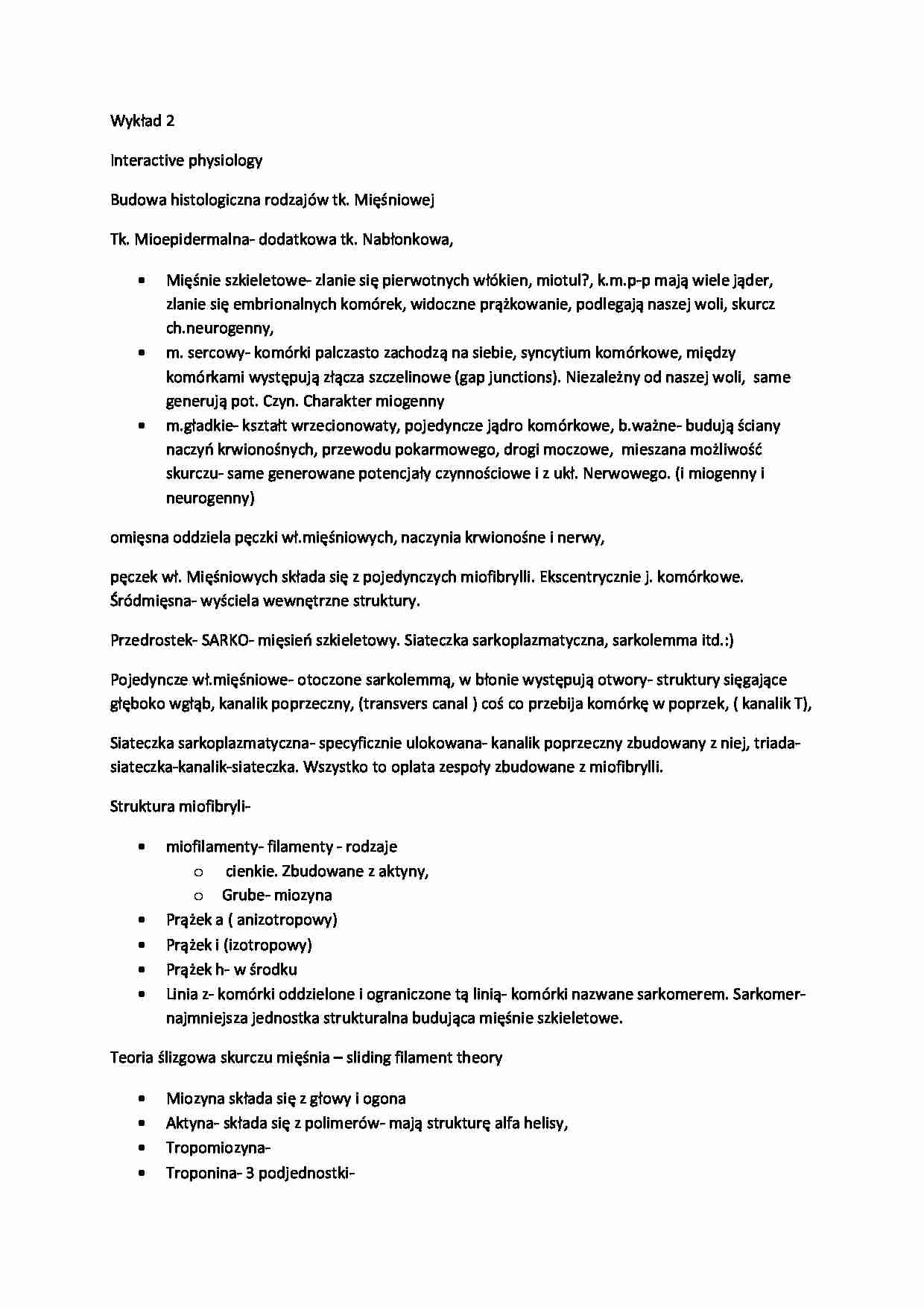 Budowa histologiczna rodzajów tkanki mięśniowej - strona 1