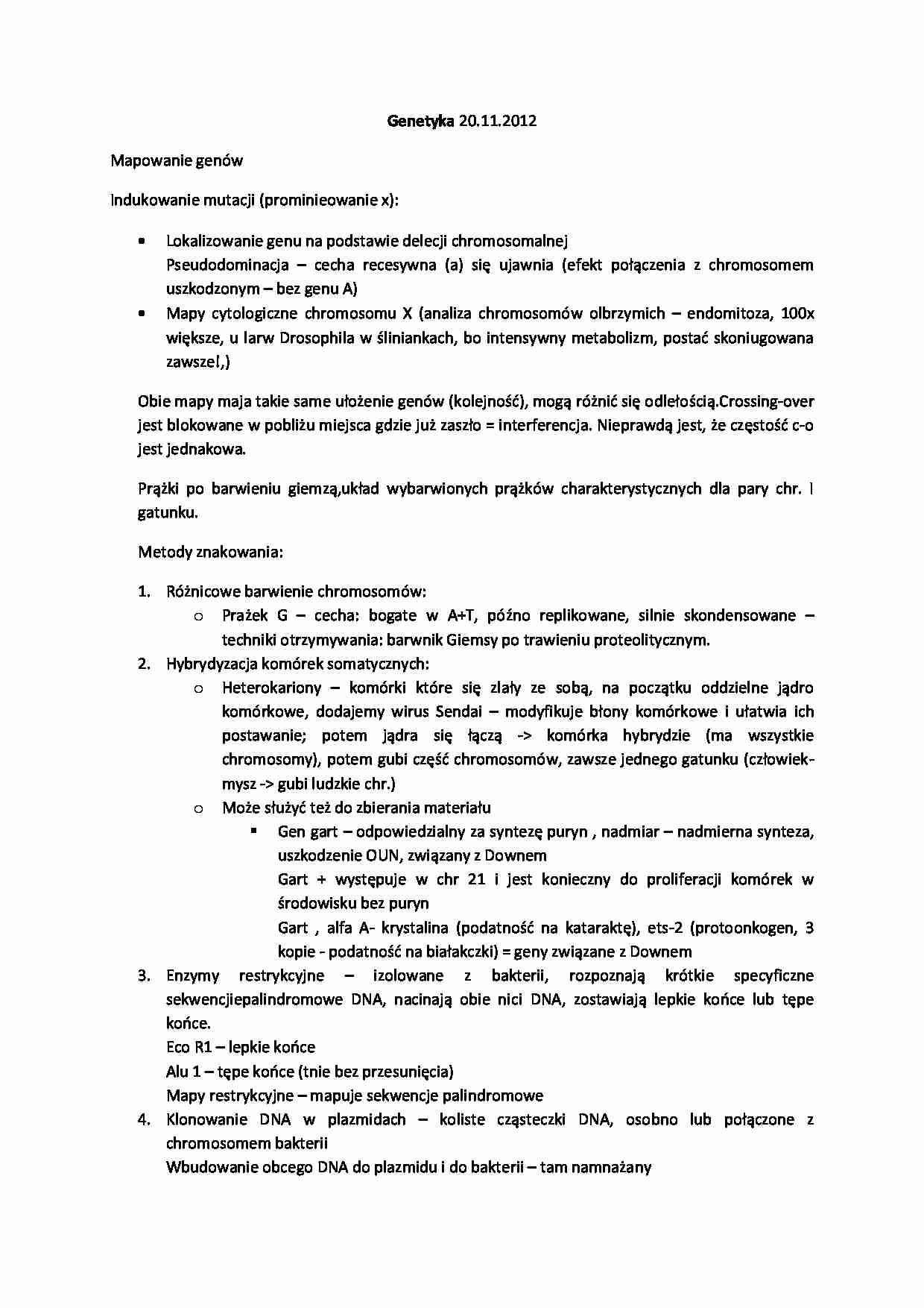 Mapowanie genów, mutacje - strona 1