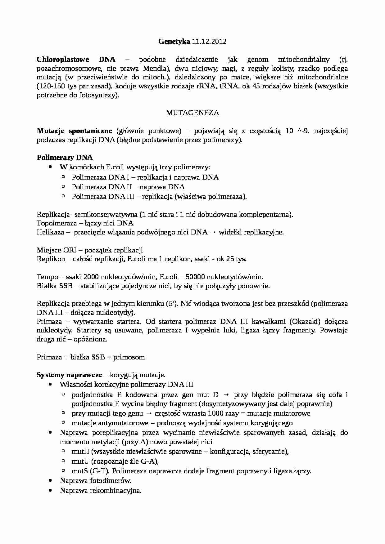 Mutacje i naprawa DNA - strona 1