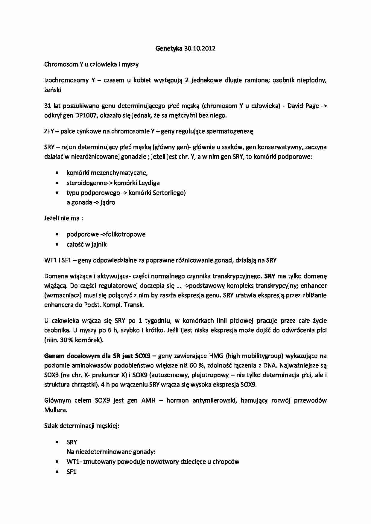 Genetyka chromosomy, izochromosomy  - strona 1