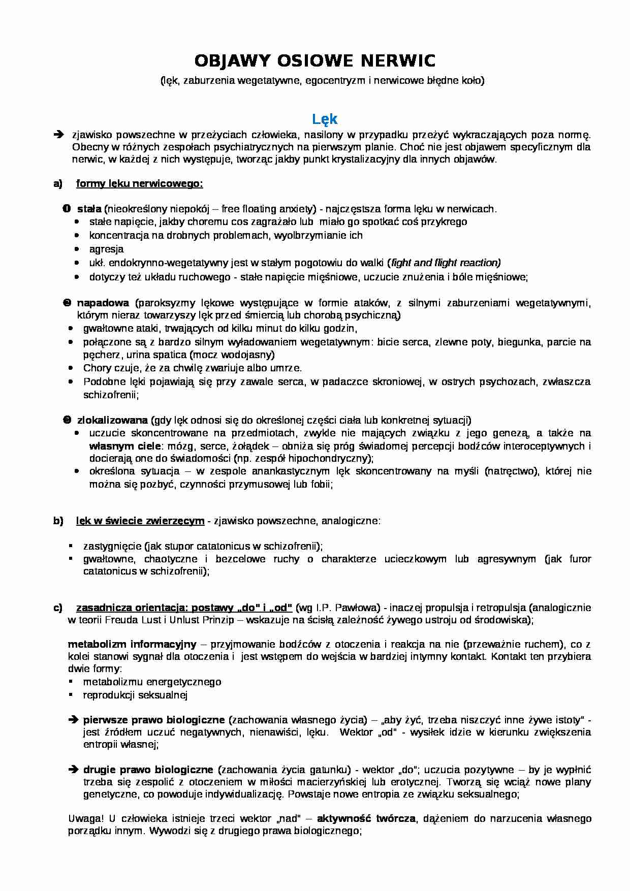 Kępiński-Objawy osiowe nerwic - strona 1