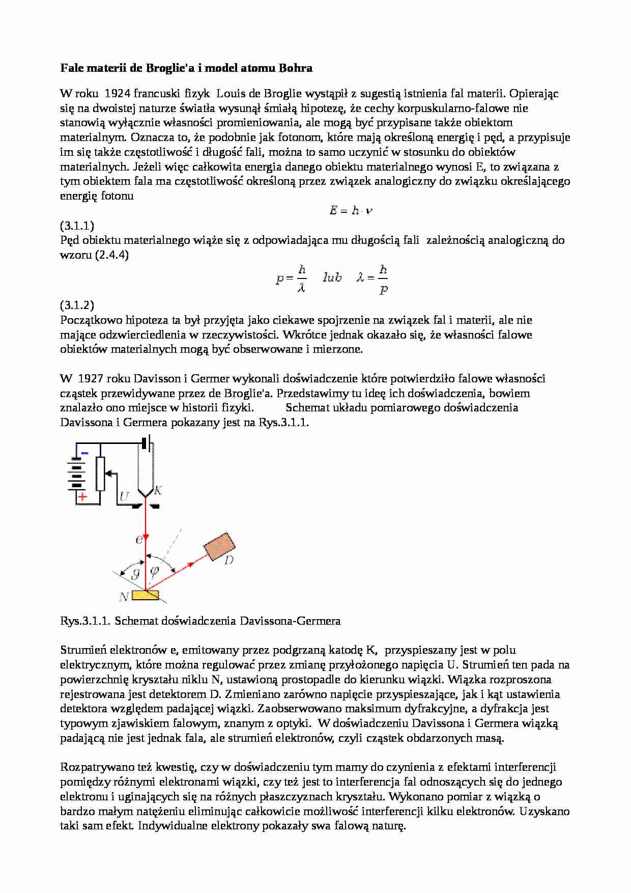 Fale materii, model atomu Bohra - strona 1