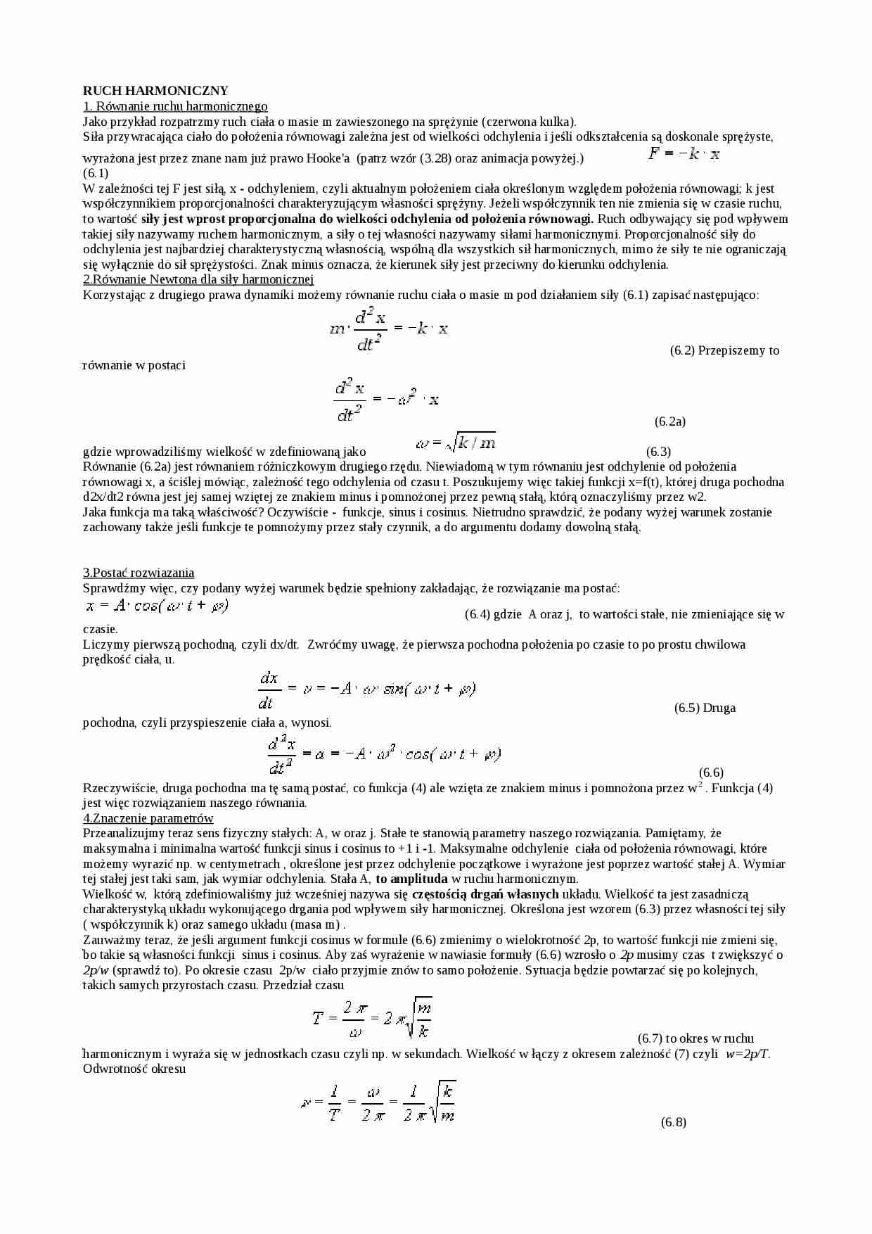 Ruch harmoniczny - strona 1