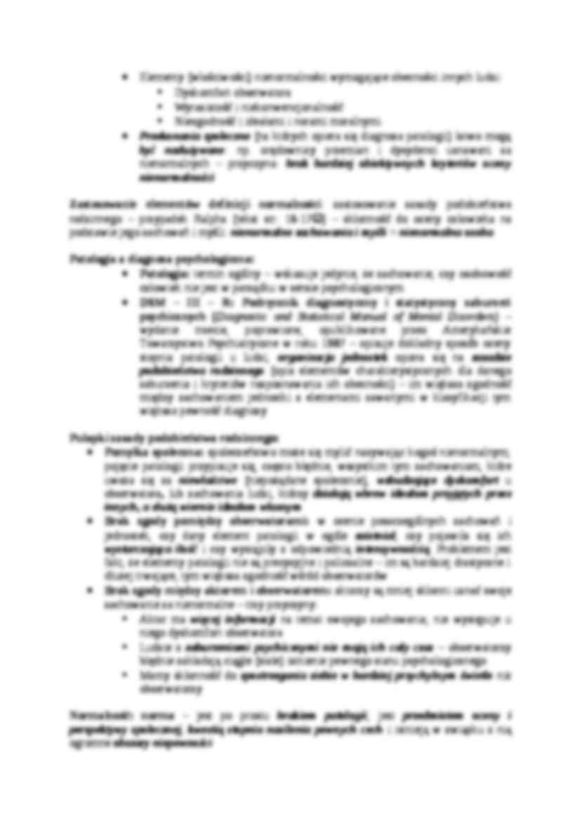 Rosenhan, Seligman- sposoby rozumienia normalności - strona 3