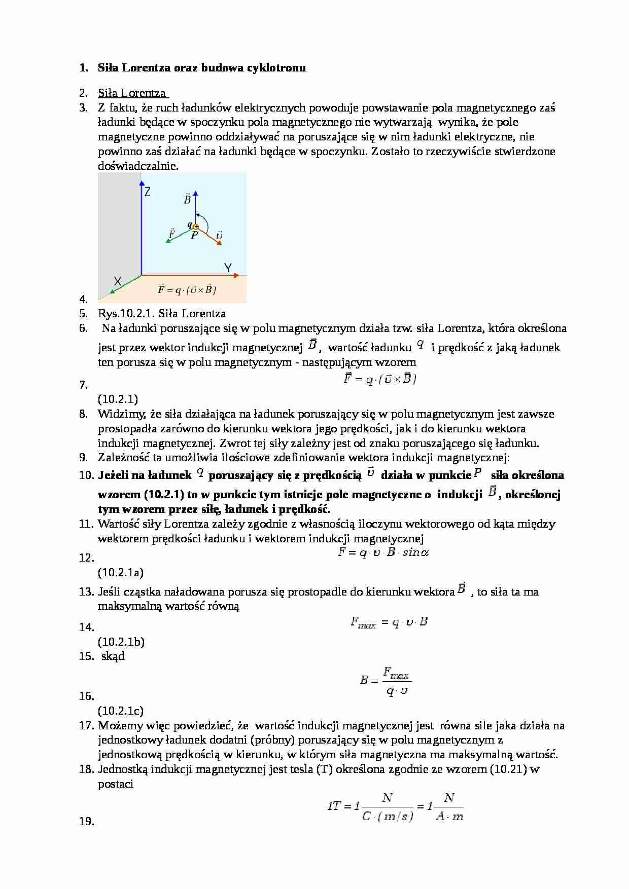 Siła Lorentza i budowa cyklotronu - strona 1