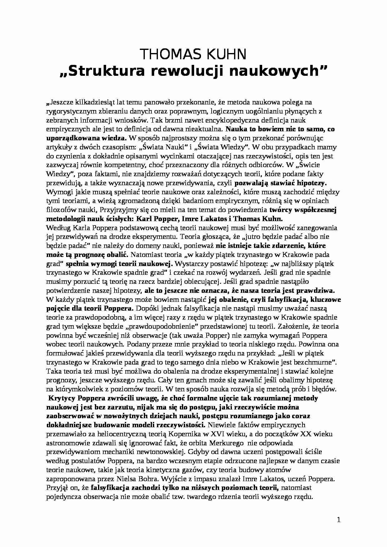 T.Kuhn Struktura rewolucji naukowych - strona 1