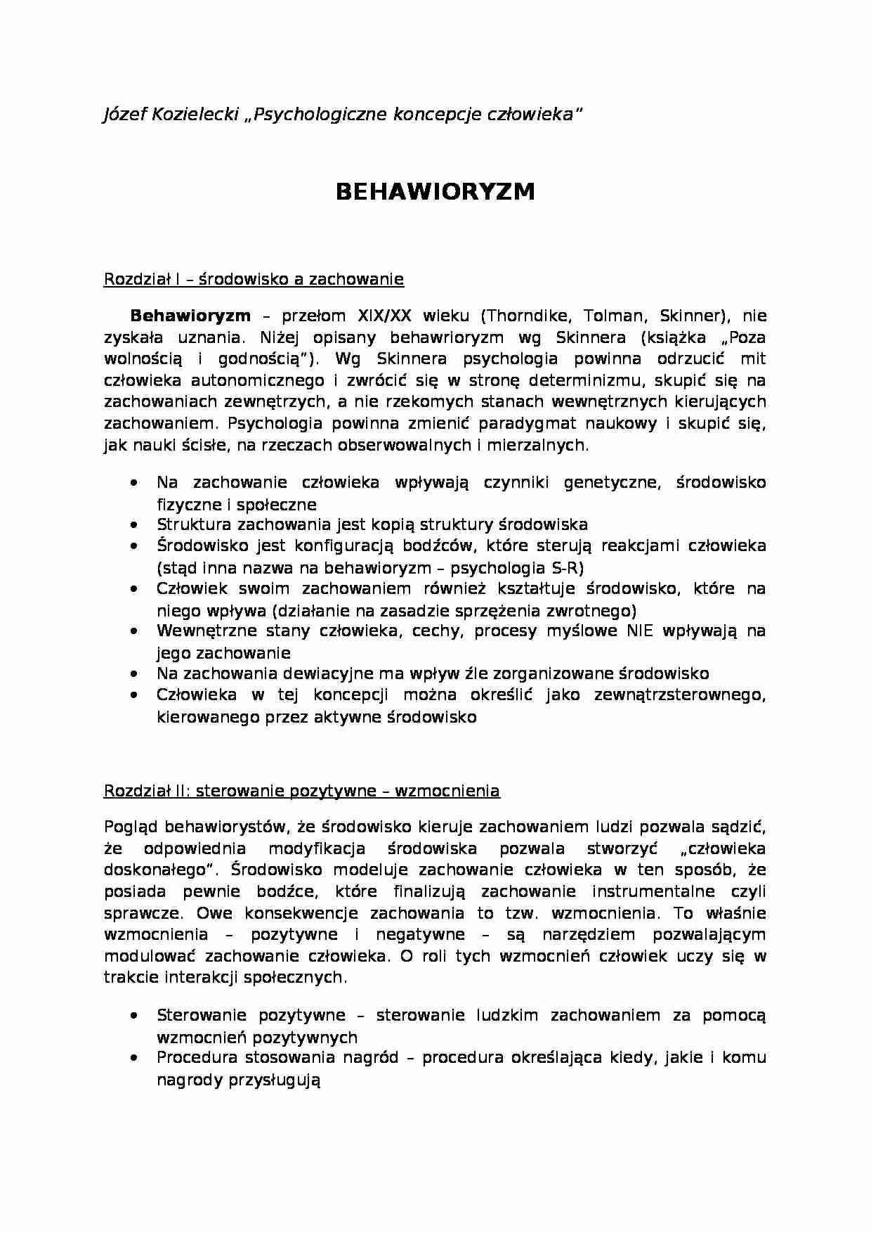  Kozielecki Koncepcje psychologiczne - strona 1