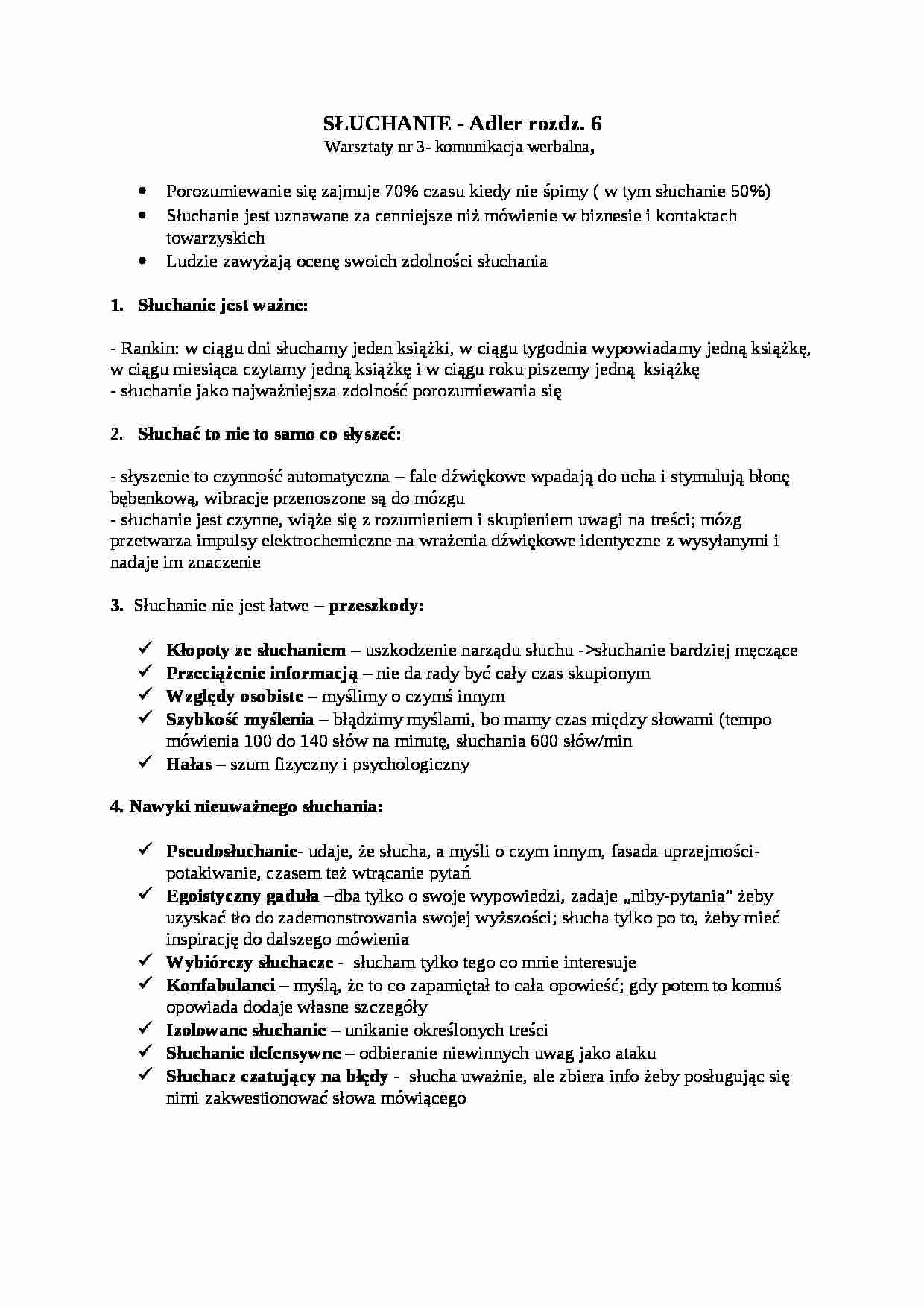 Adler r.6 - słuchanie - strona 1