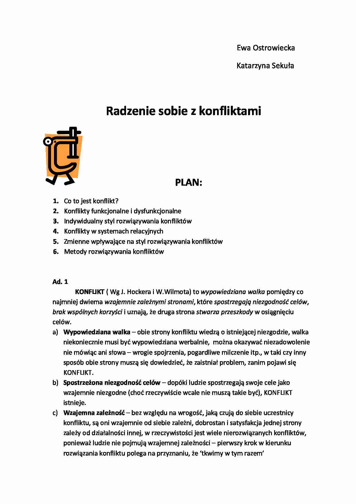 Adler - radzenie sobie z konfliktami - strona 1