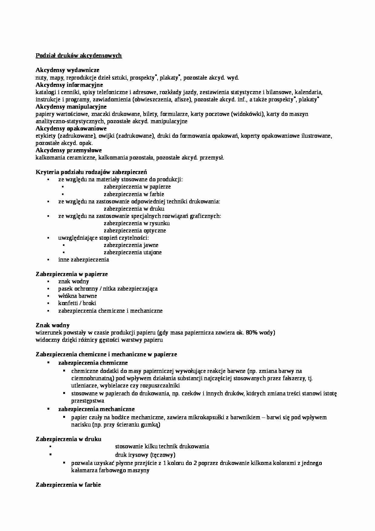 Druki akcydensowe - strona 1