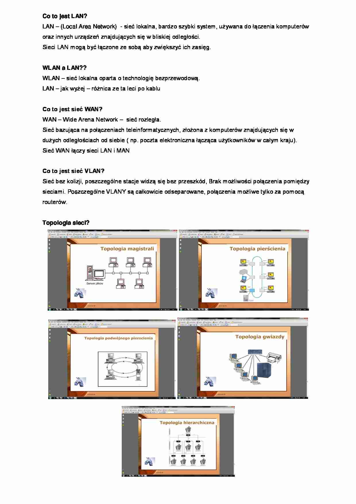 sieci komputerowe- Pytania i odpowiedzi na zaliczenie - strona 1