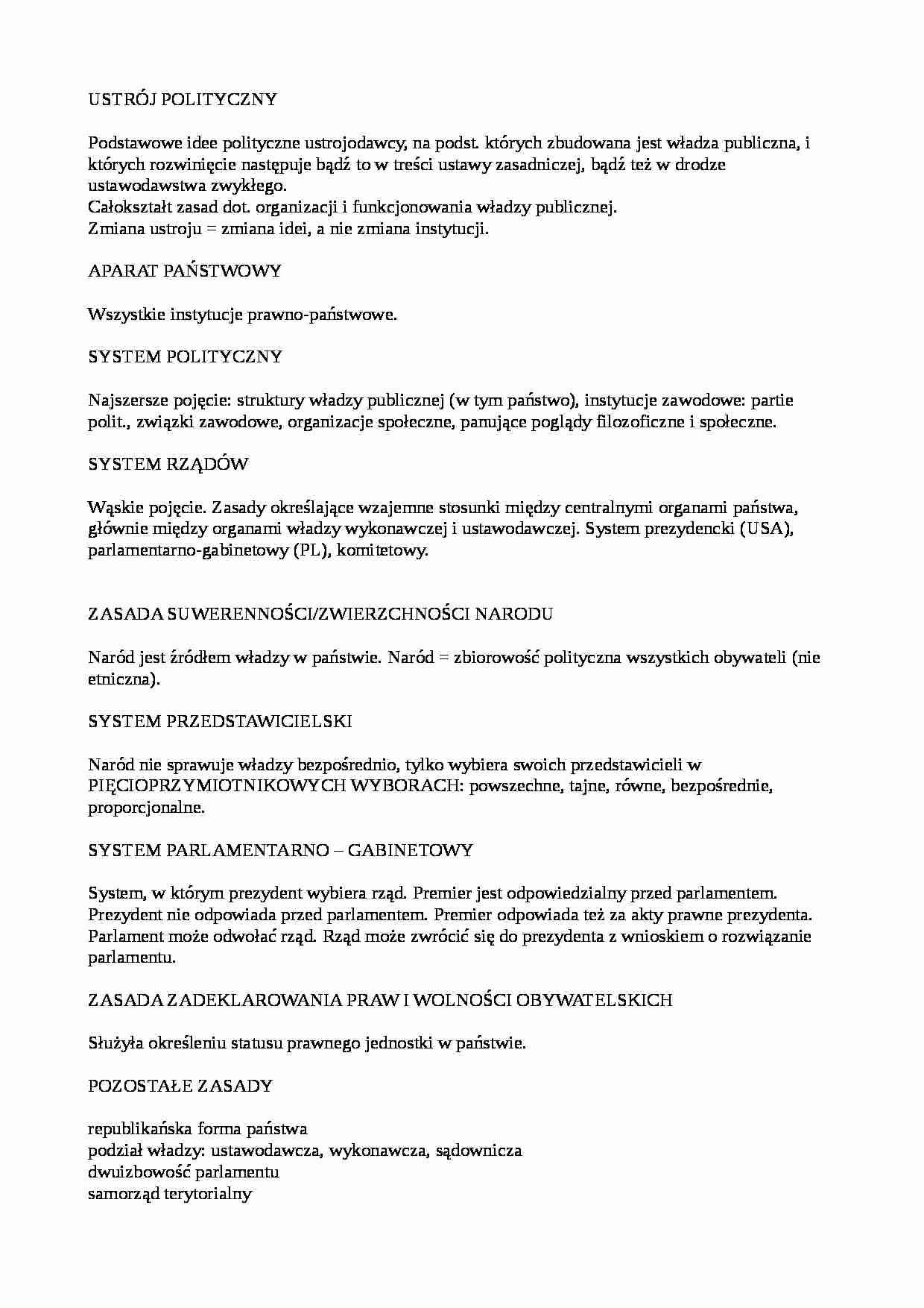 Polski system polityczny - strona 1