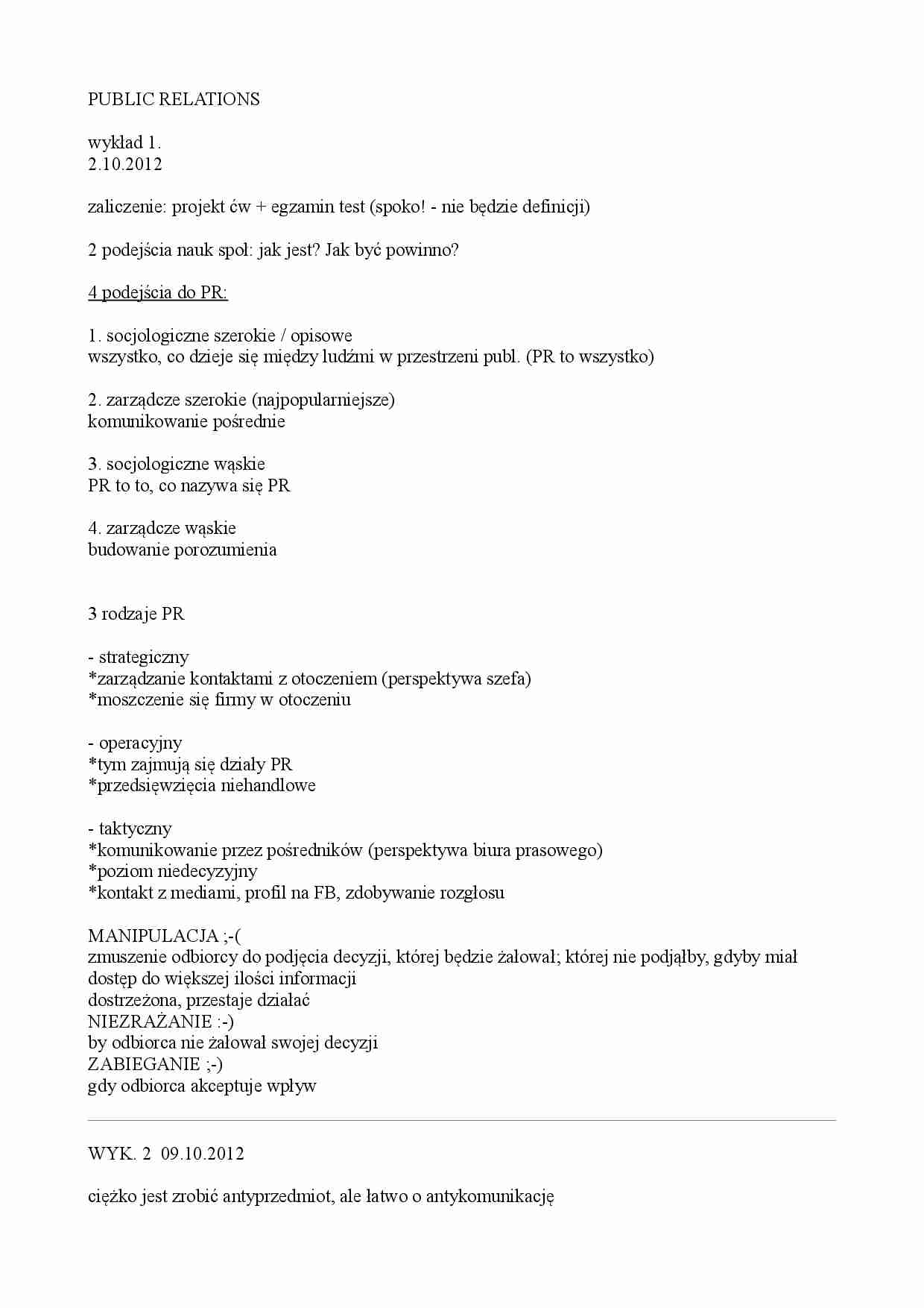 Public relations - podstawowe informacje - strona 1
