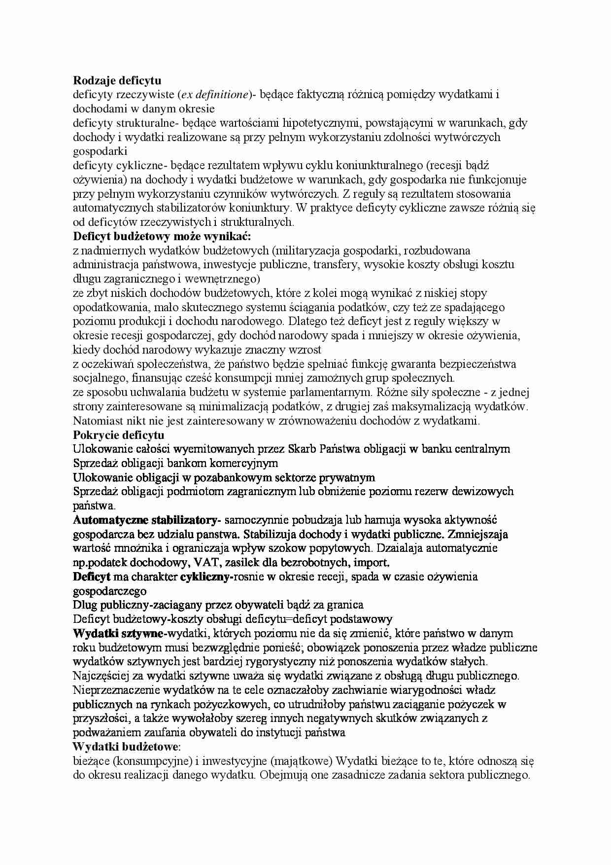 Makroekonomia - egzamin - strona 1