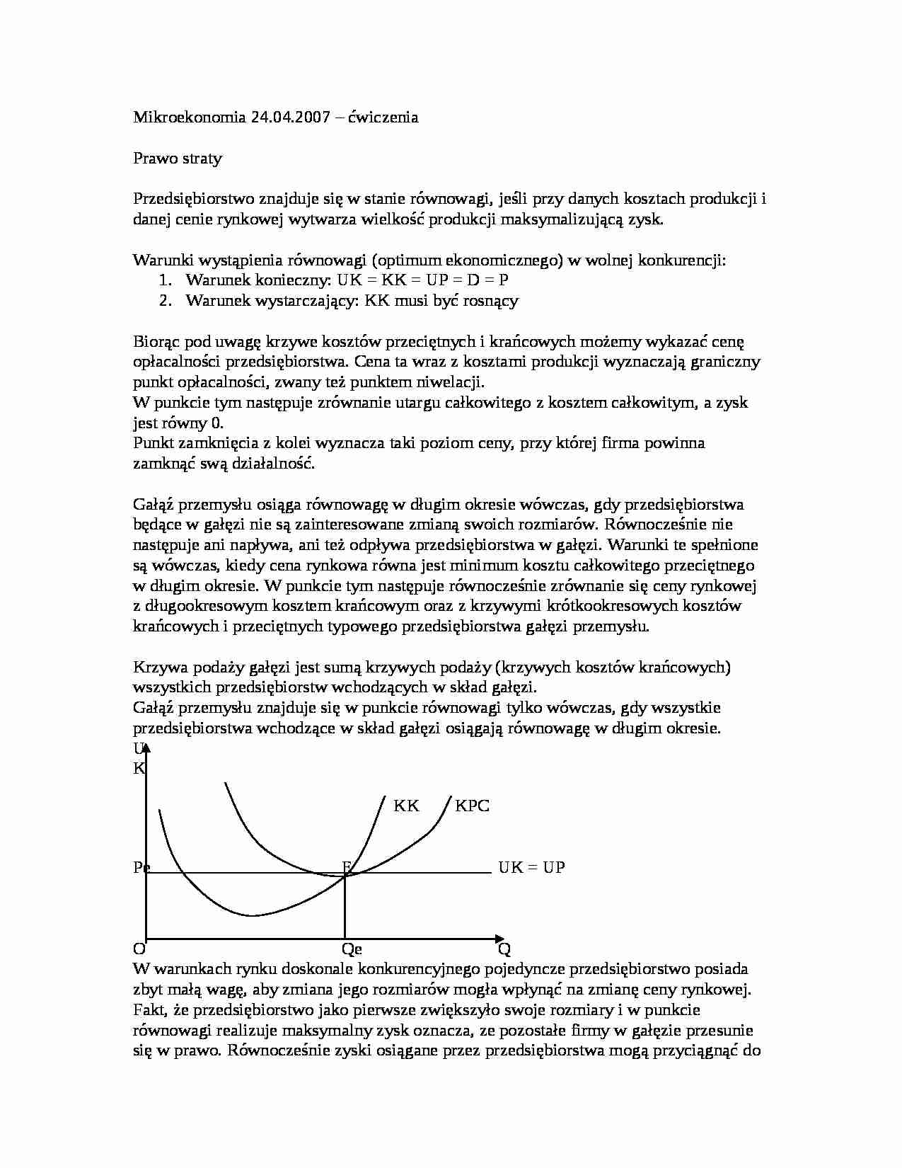 Prawo straty - ćwiczenia - strona 1