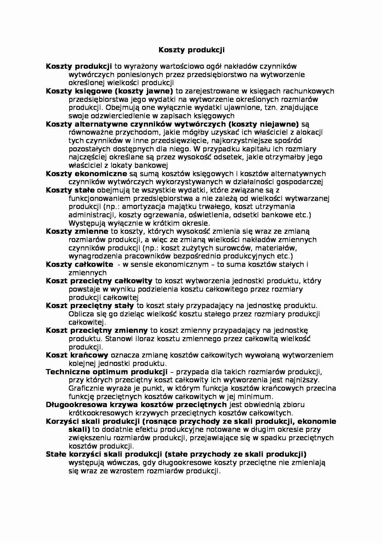 Koszty produkcji - strona 1