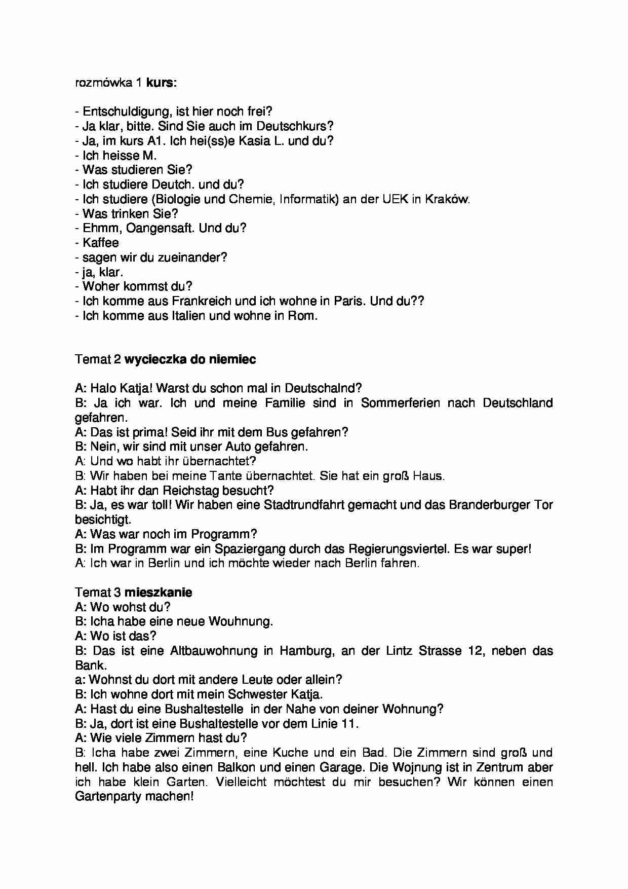 niemiecki - rozmówki - strona 1