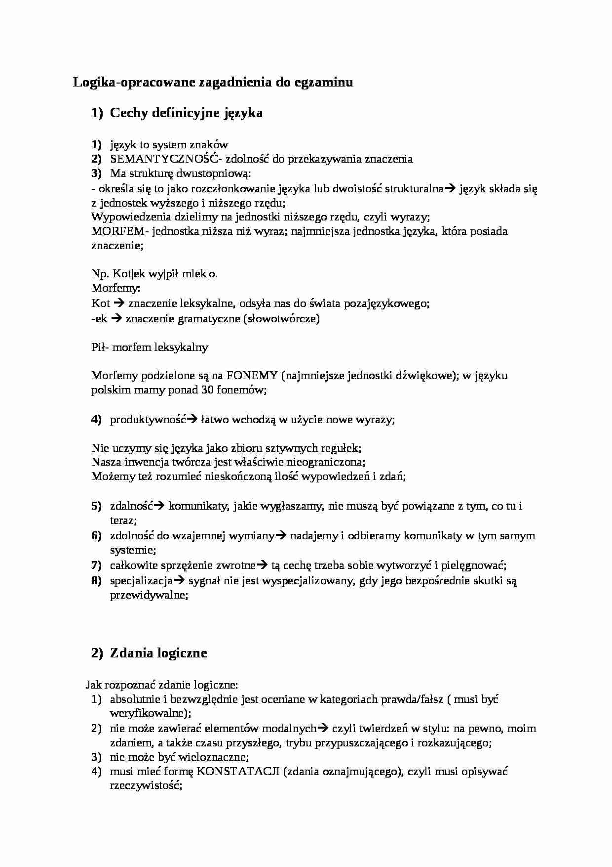 Logika-opracowane zagadnienia do egzaminu - strona 1