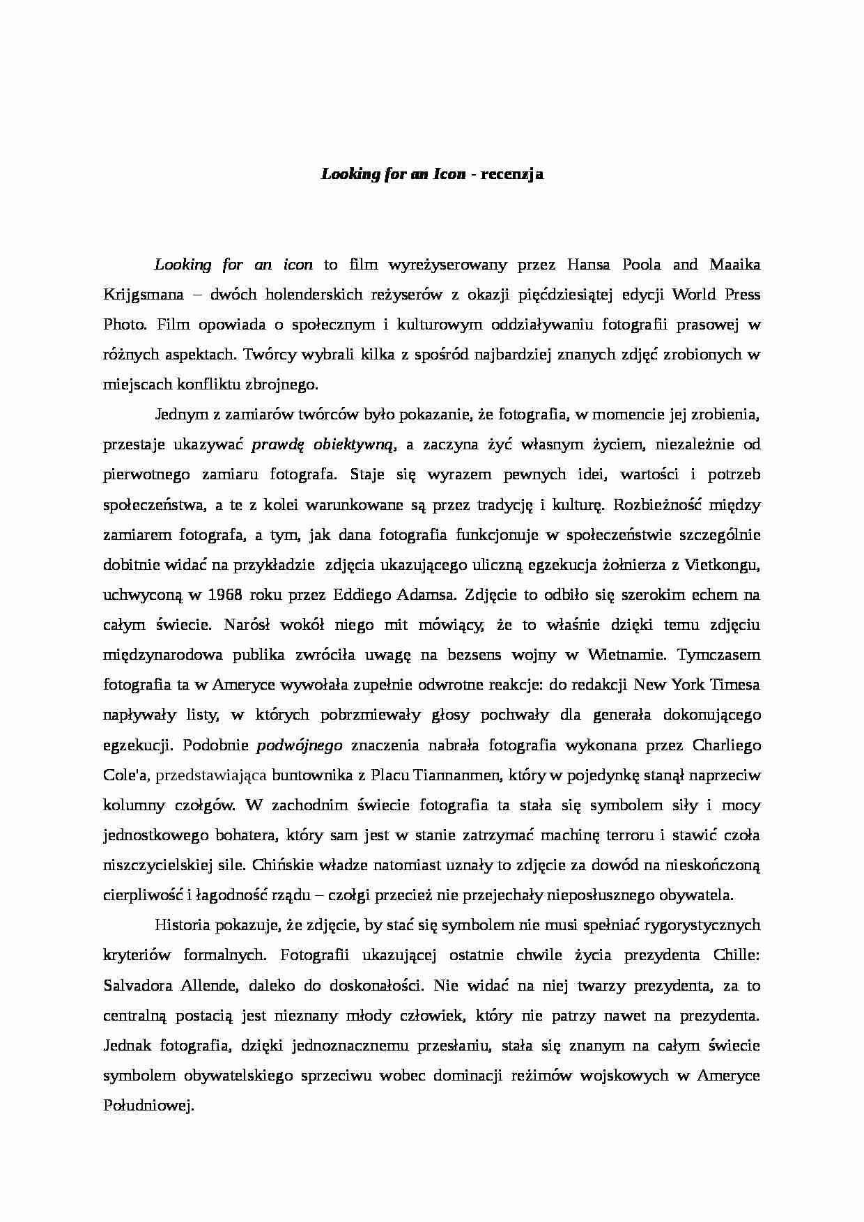 Looking for an Icon - recenzja - strona 1