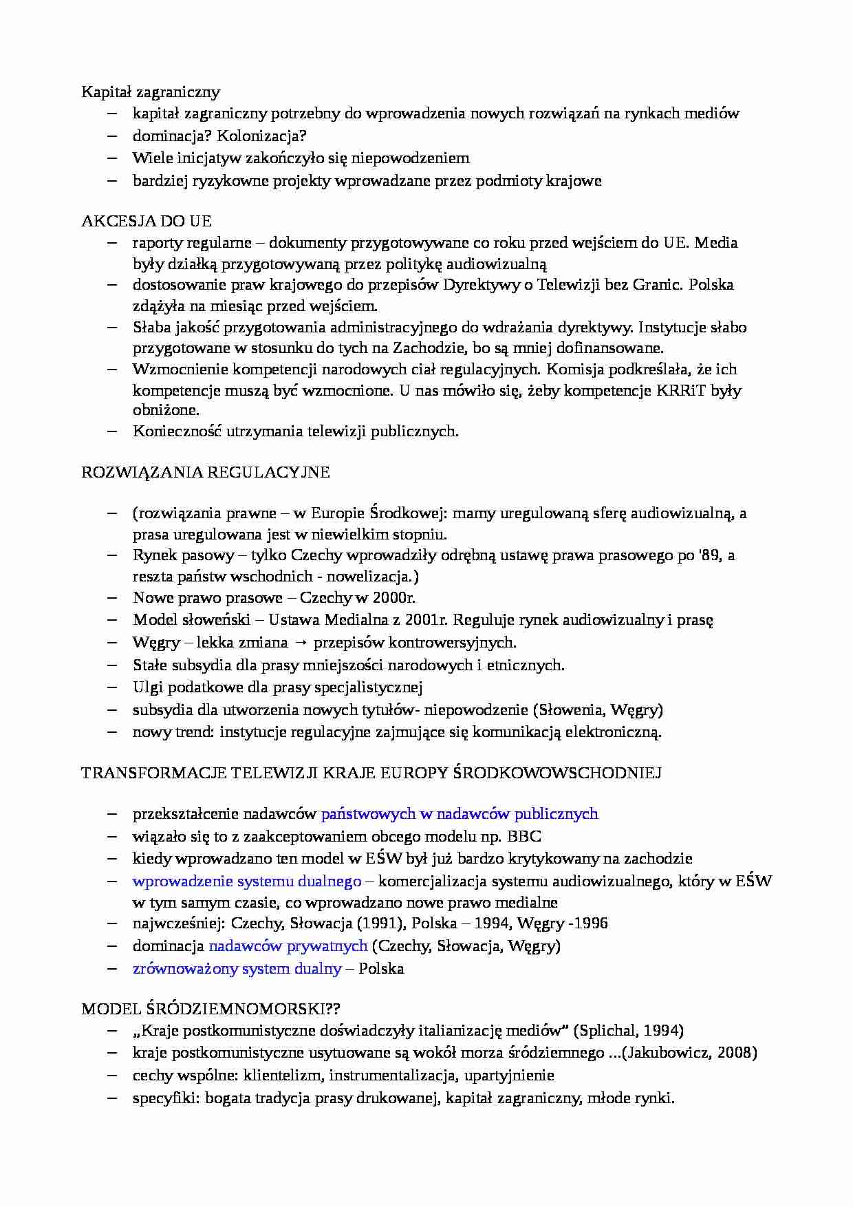 Media w Europie, arańska przestrzeń medialnej - strona 1