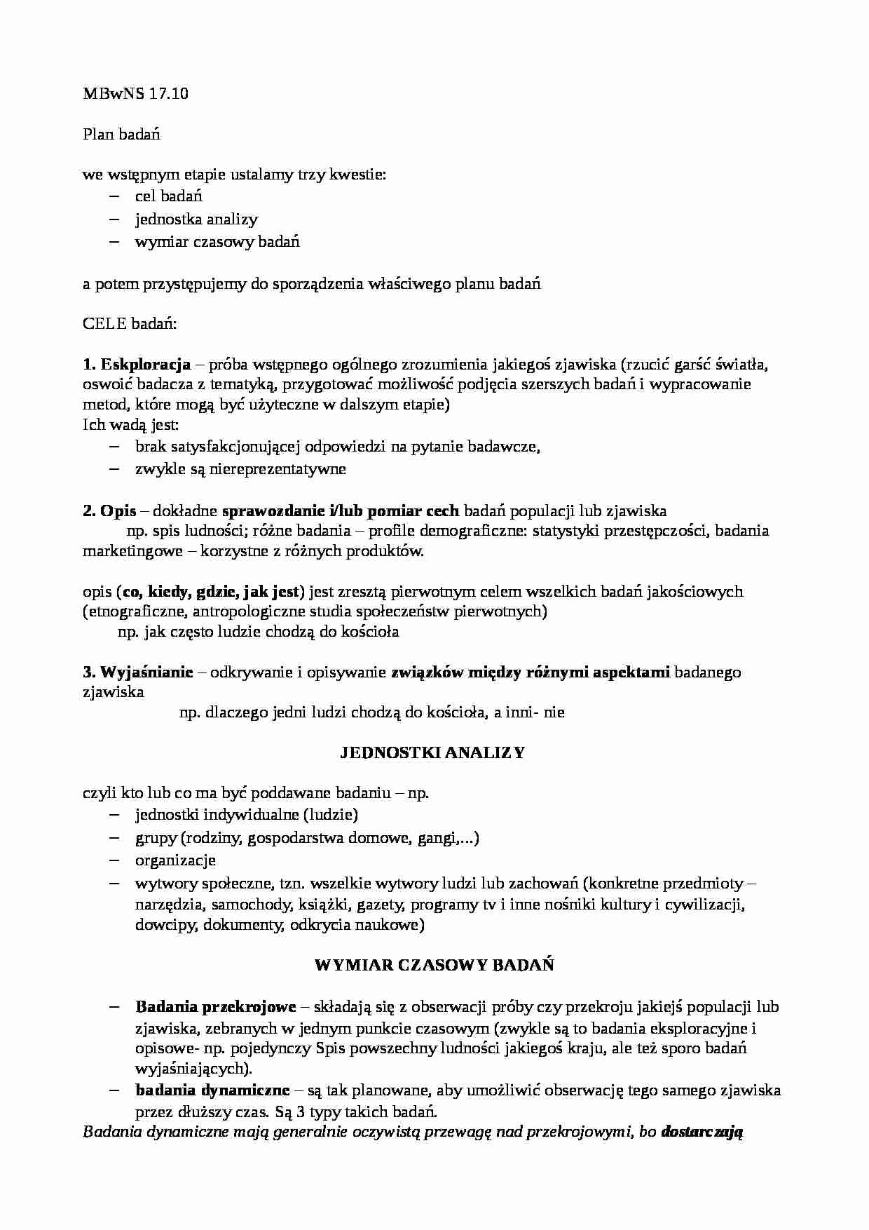 Planowanie i przeprowadzanie badań - strona 1