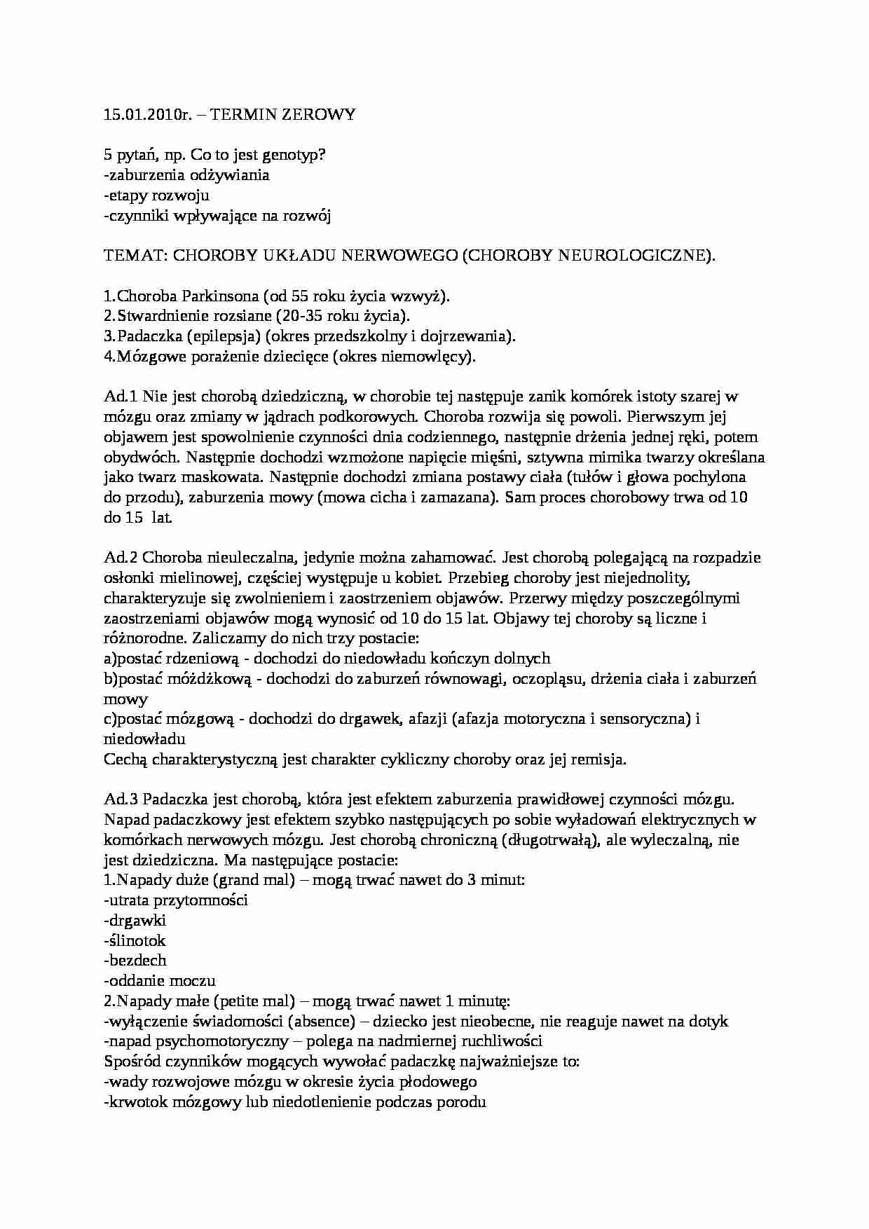 Choroby układu nerwowego - strona 1