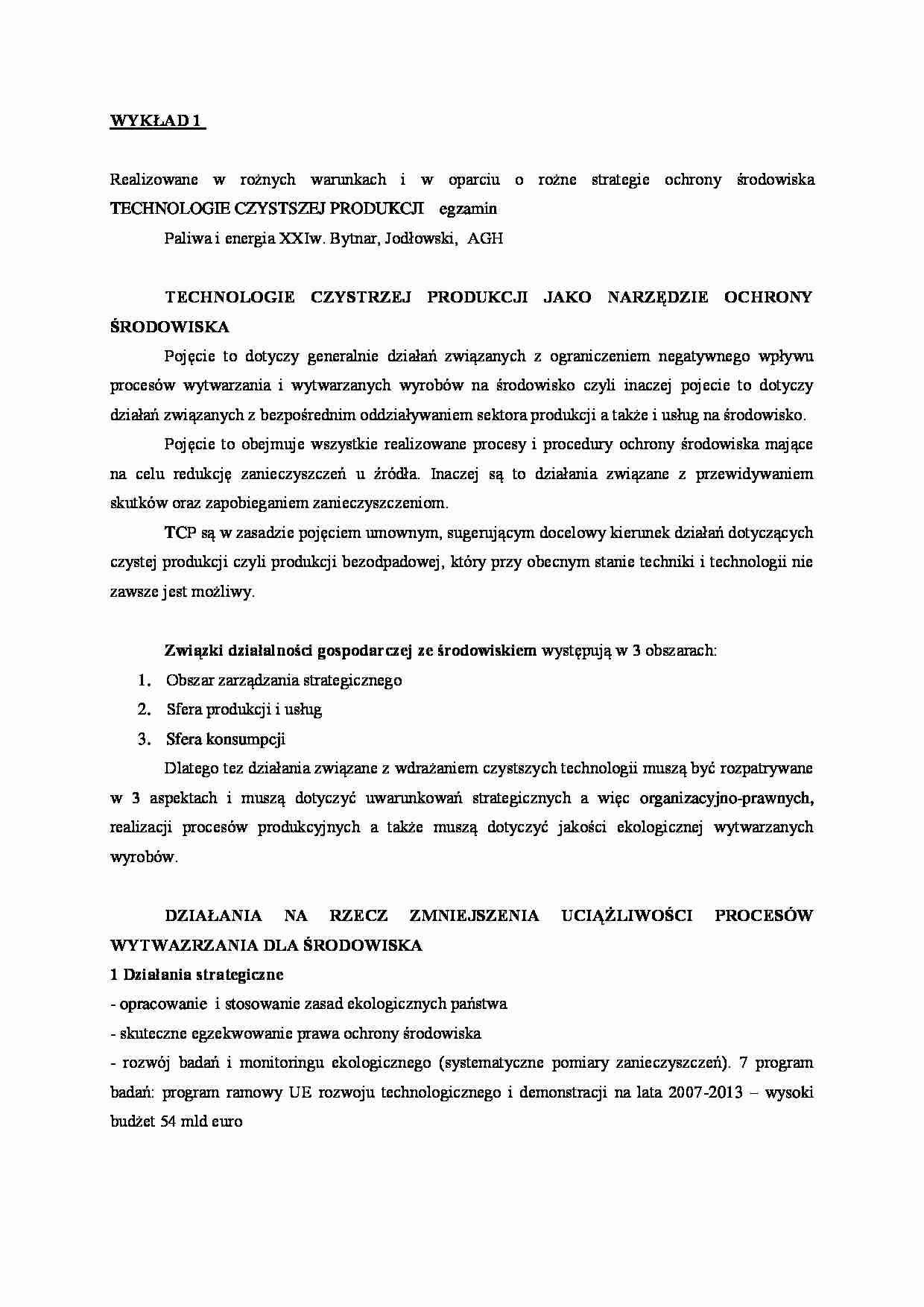 Technologie czystszej produkcji jako narzędzie ochrony środowiska - strona 1