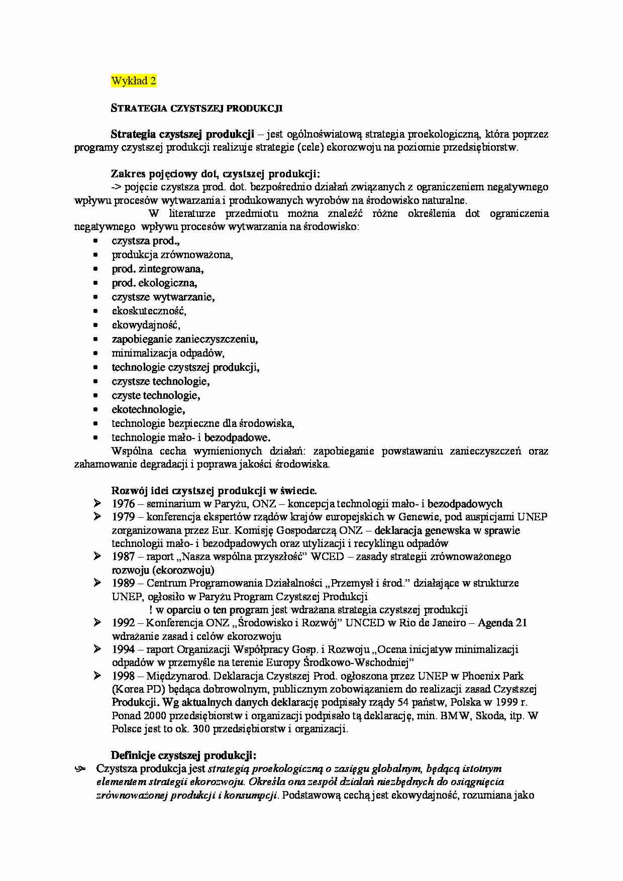 Strategia czystszej produkcji - strona 1