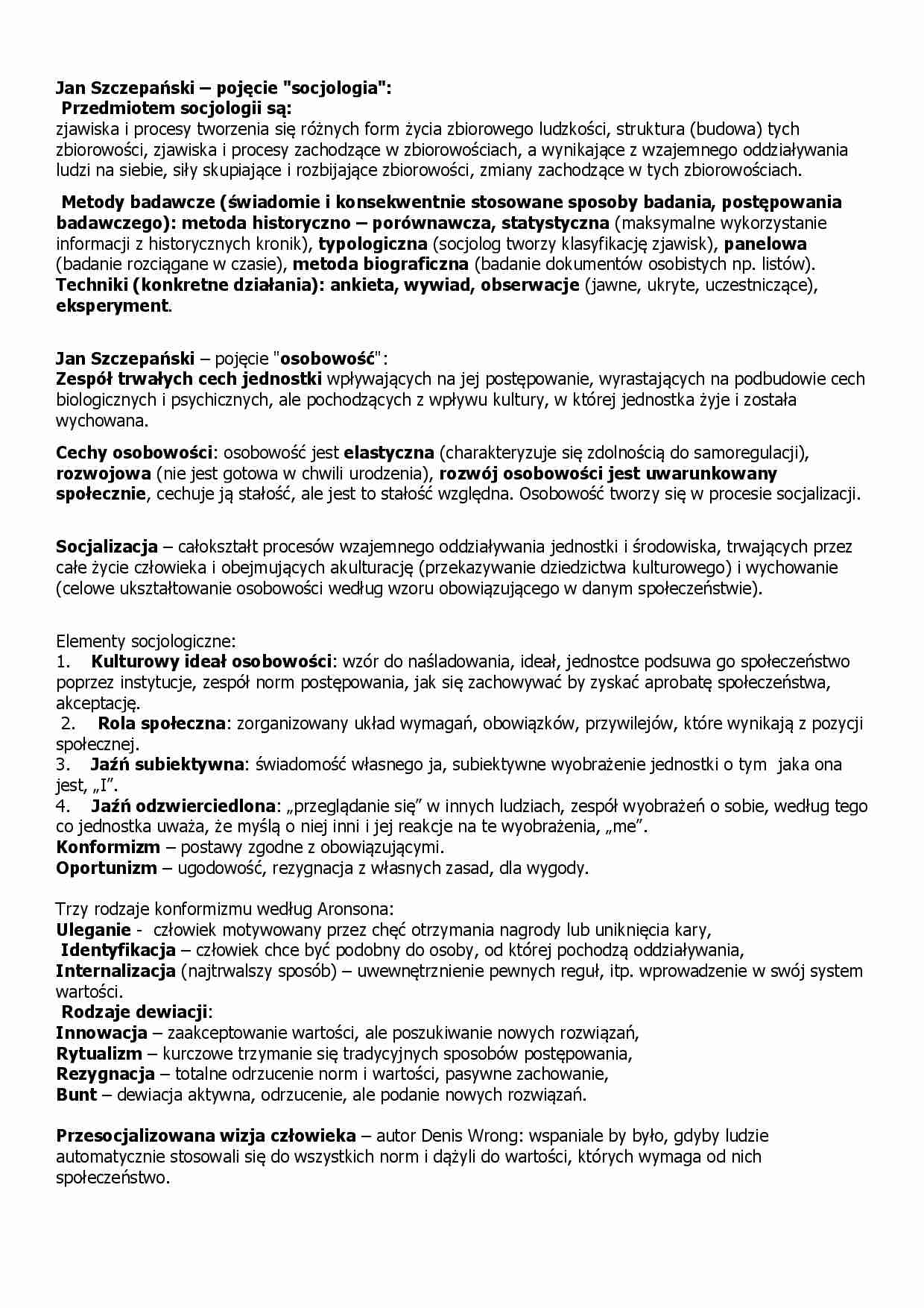 Pojęcie socjologii - strona 1