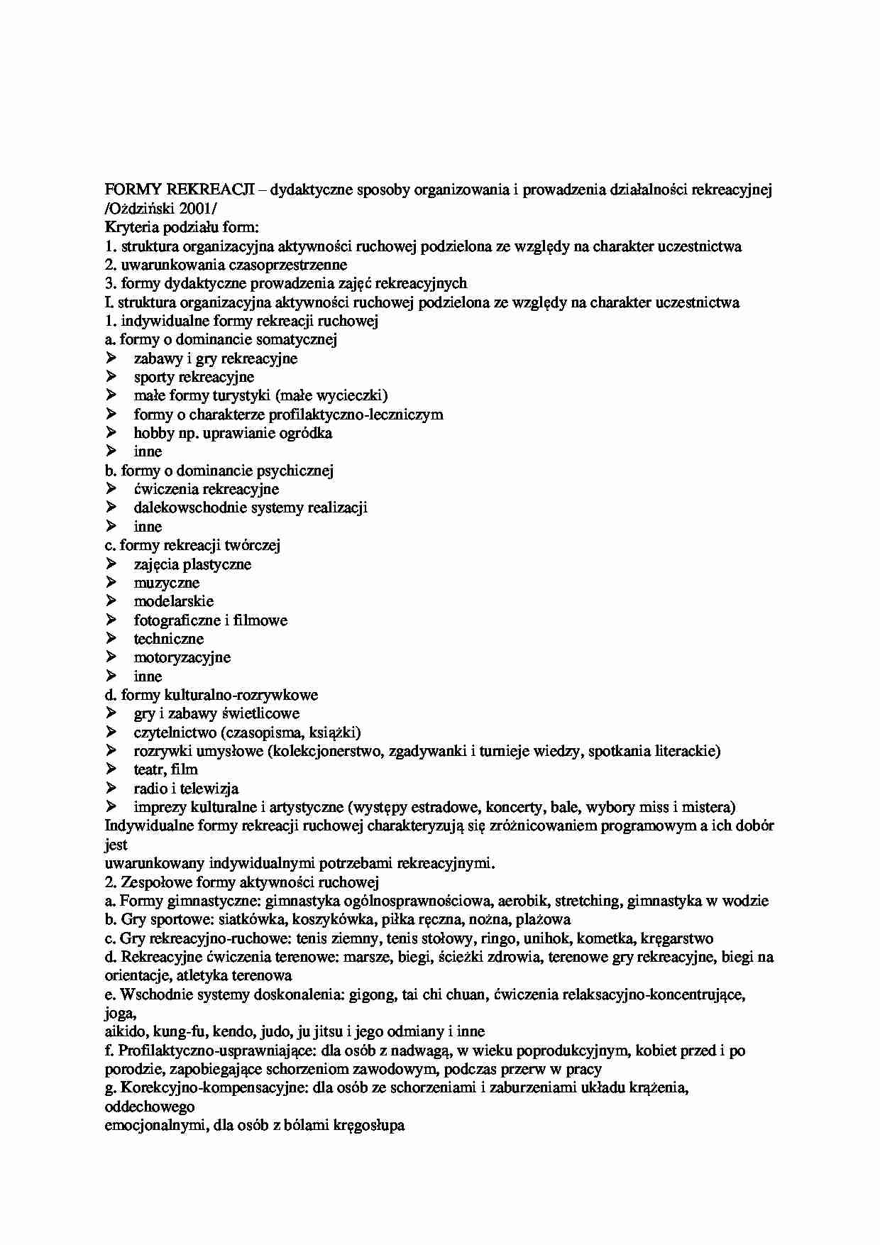 FORMY REKREACJI - strona 1