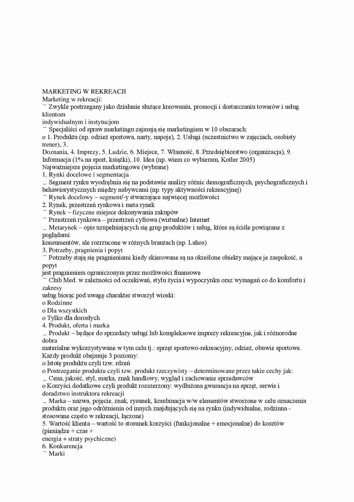 MARKETING W REKREACJI - strona 1