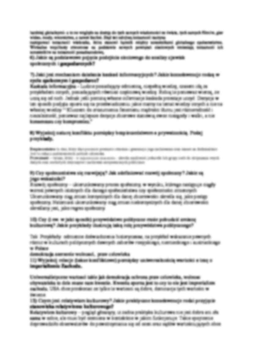 Zagadnienia do egzaminu socjologia - strona 2