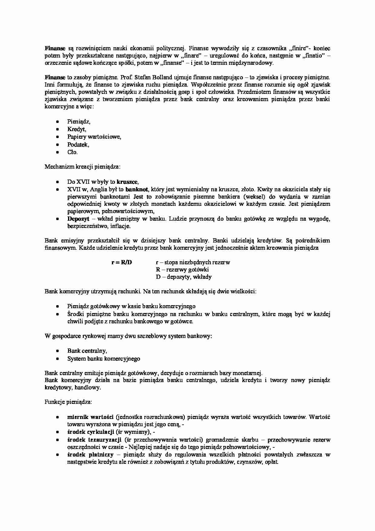 Finanse w ujęciu podmiotowym - strona 1