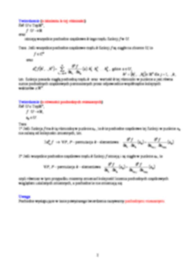 Pochodne cząstkowe wyższych rzędów - strona 2